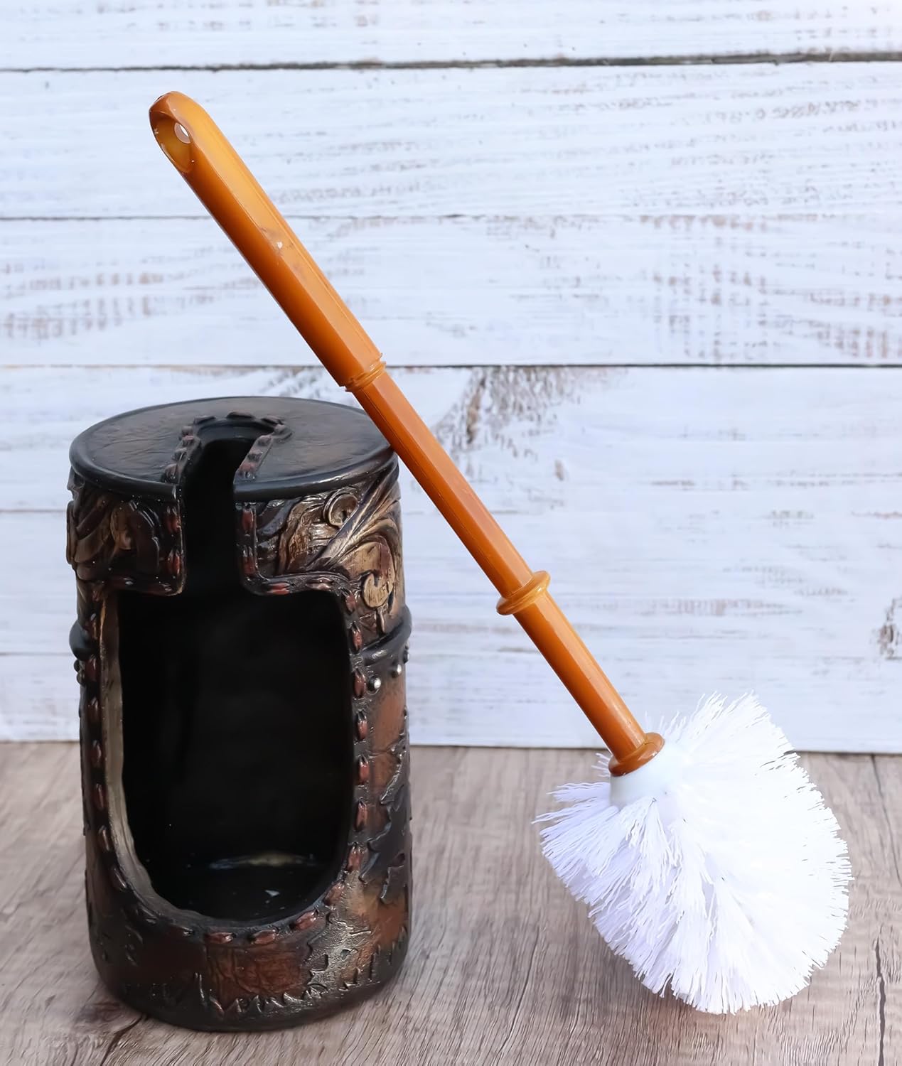 Ebros Gift Western Cowboy Toilet Brush Holder Set