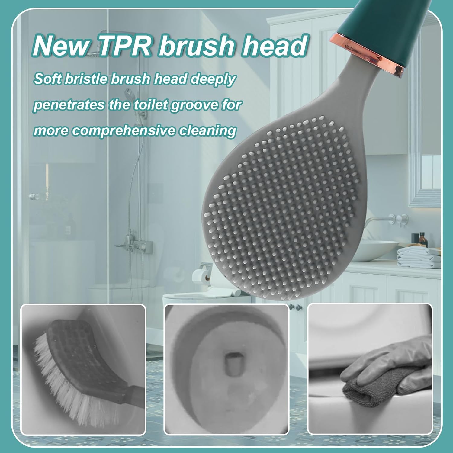 LANMOK Modern Wall-Mounted Toilet Brush with Dispenser