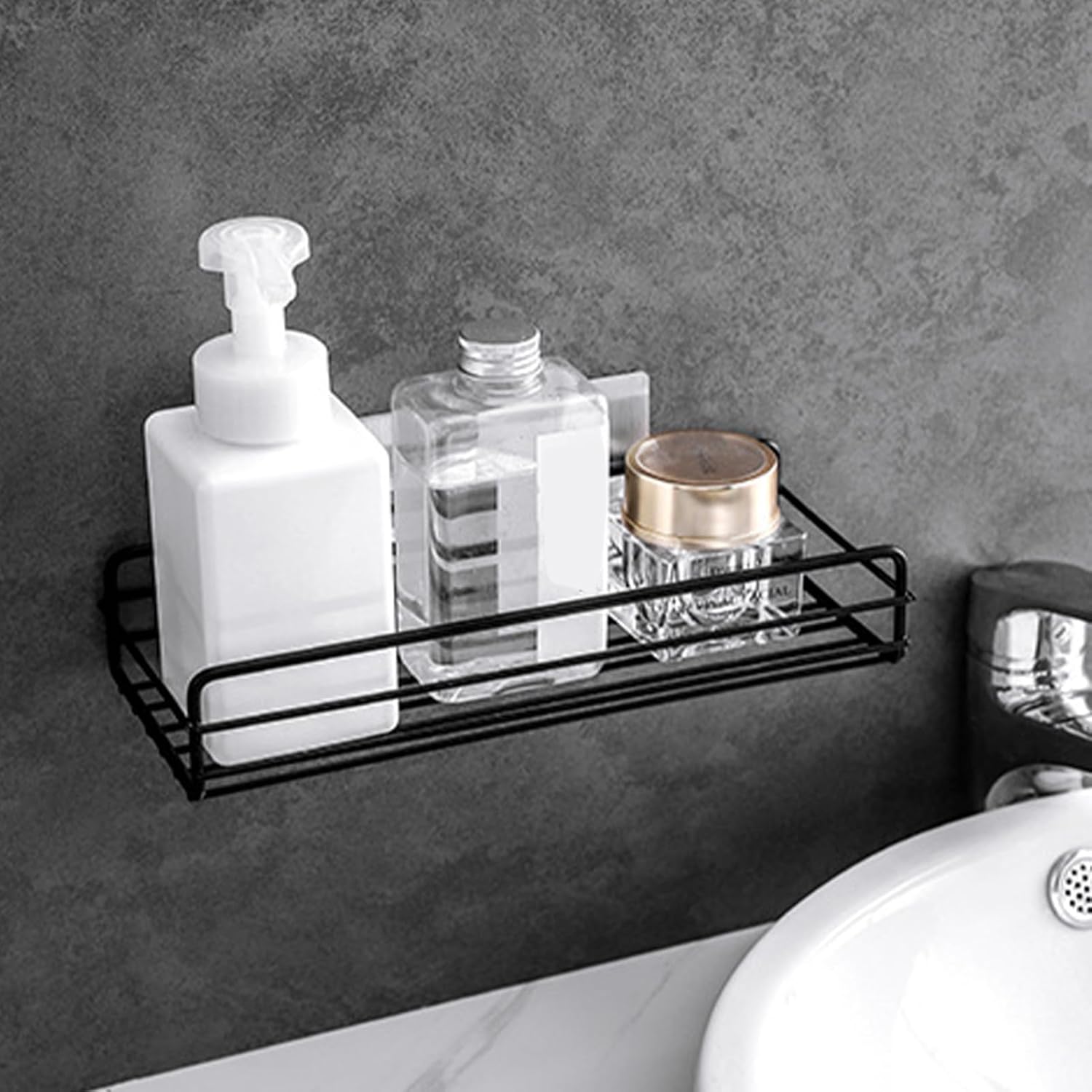 Sturdy Metal Shower Caddy with Drainage and Space Saving Design