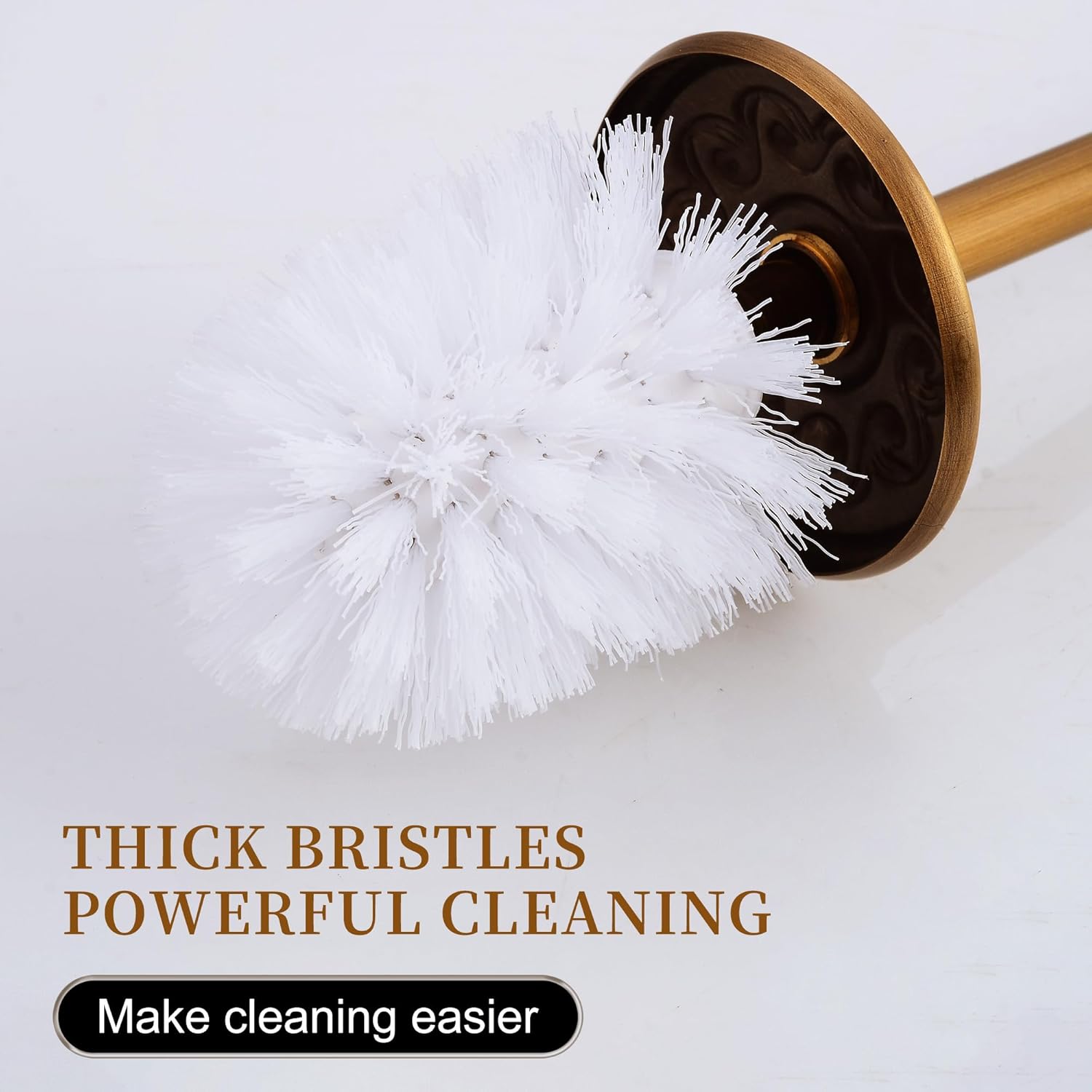 MOGFCT Wall Mounted Toilet Brush Holder Set in Antique Brass