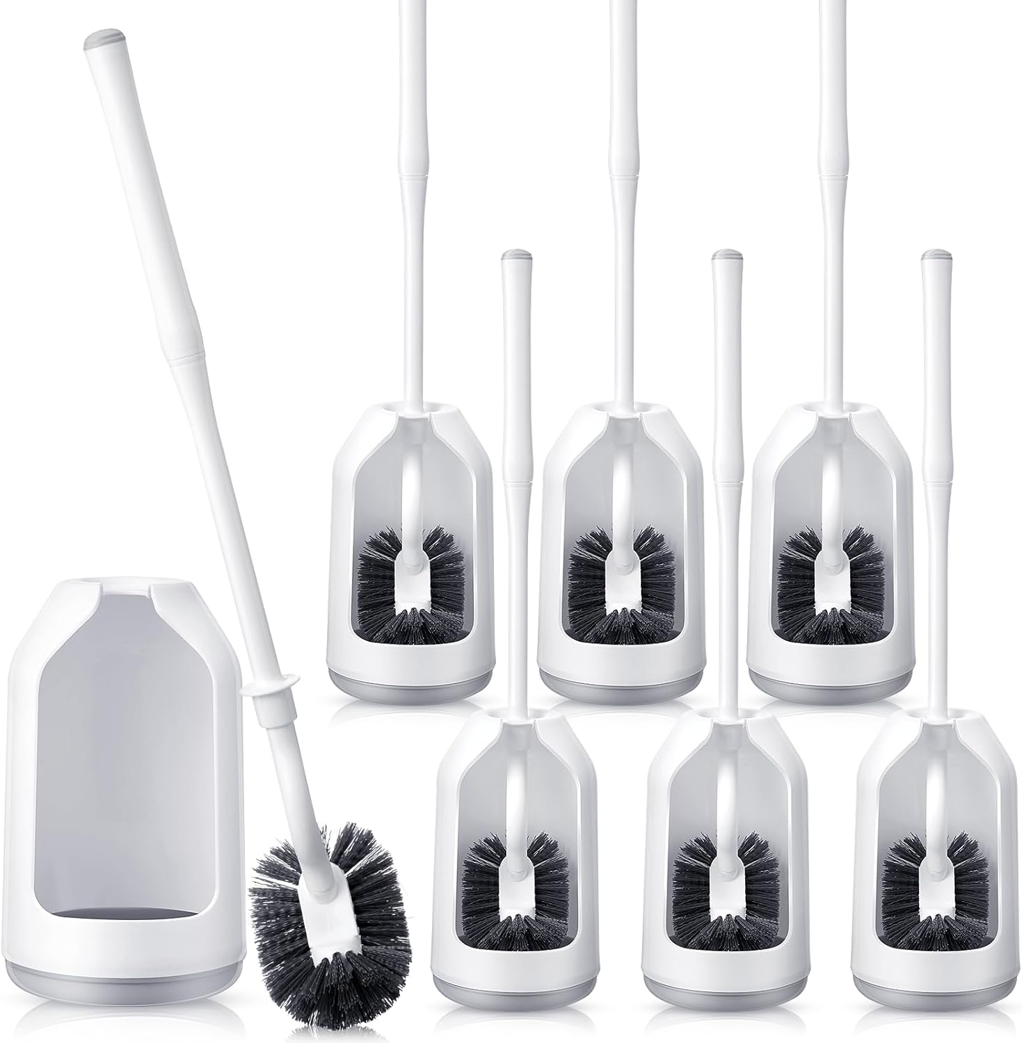 Honeydak 6-Piece Toilet Brush Set with Holder and Caddy