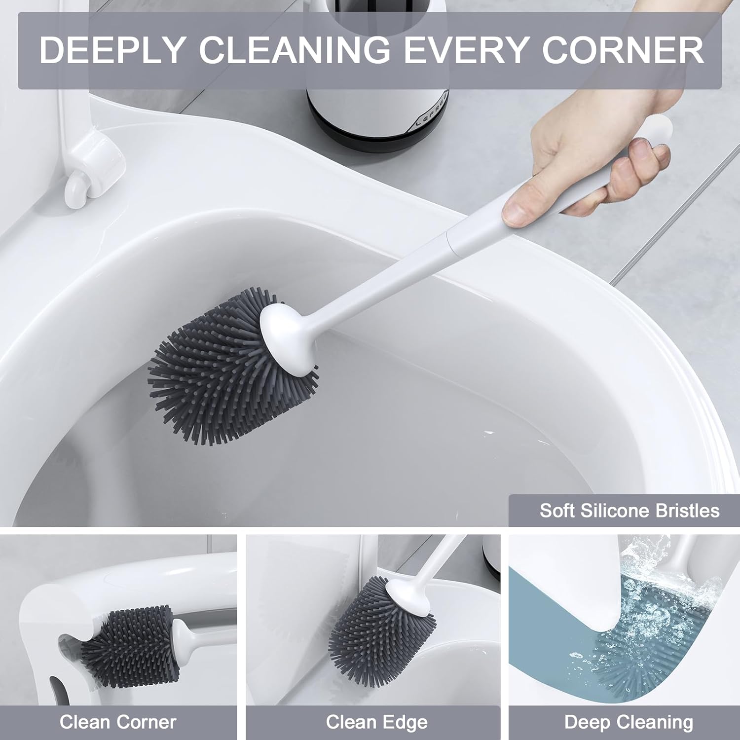 Lefree Toilet Brush Set 3 Pack with Ventilated Holder