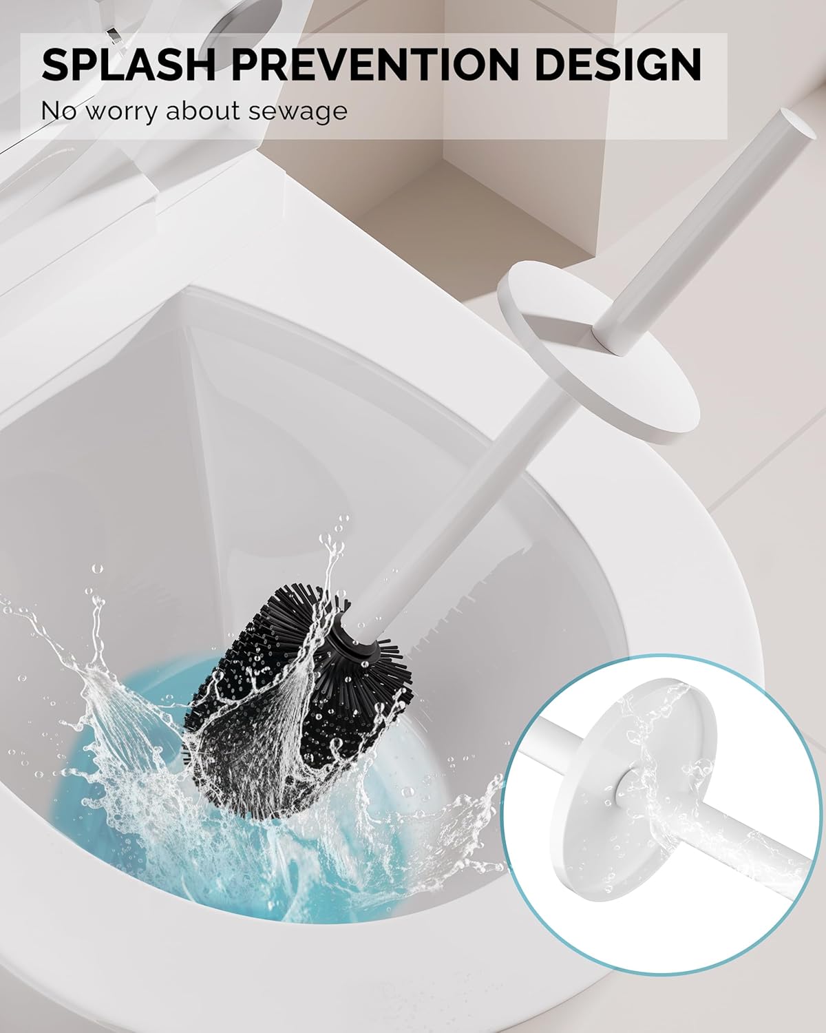 WZKALY Toilet Brush and Holder Set White