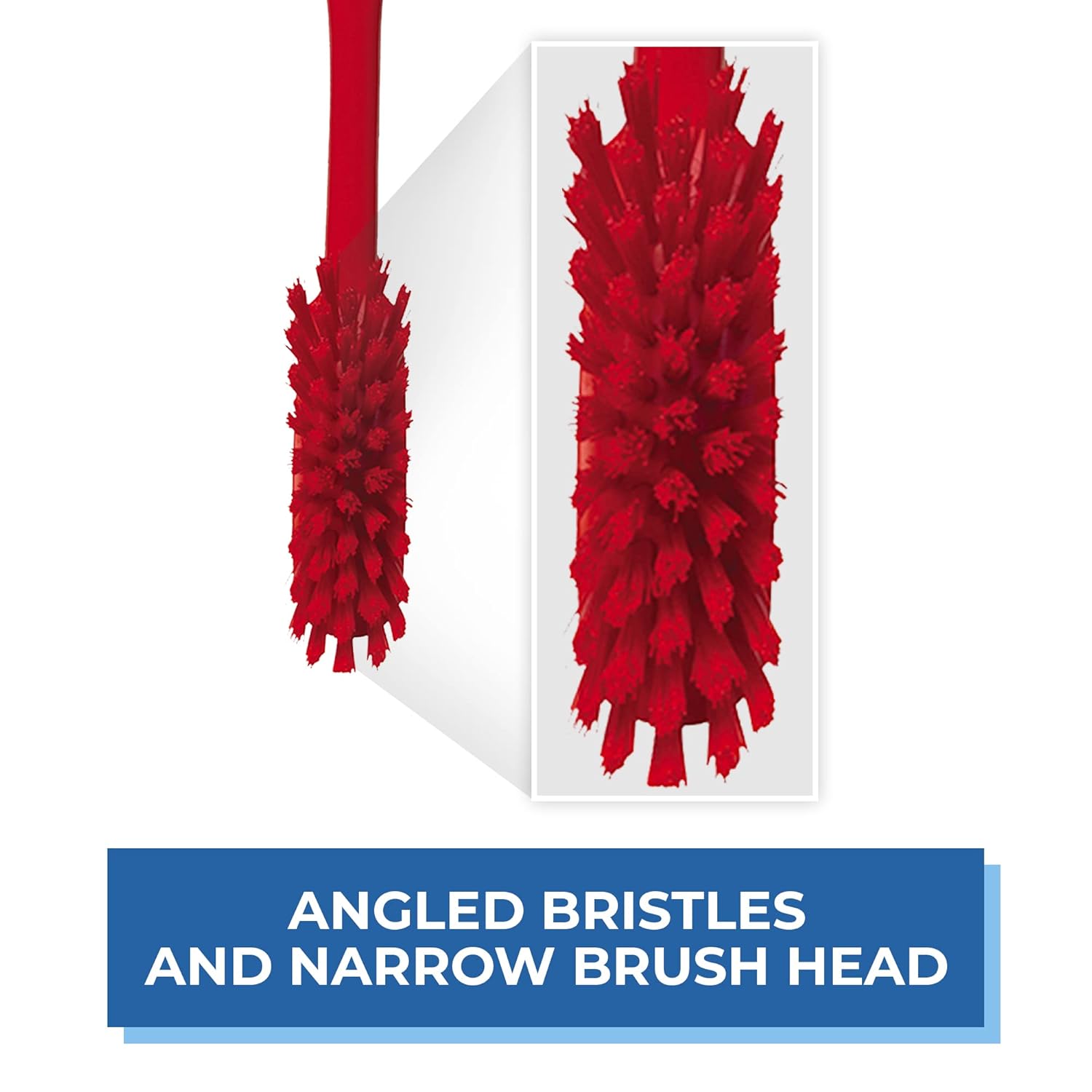 Vikan Fine Dish Brush - 11 Inch Red Heavy-Duty Narrow Slip-Resistant
