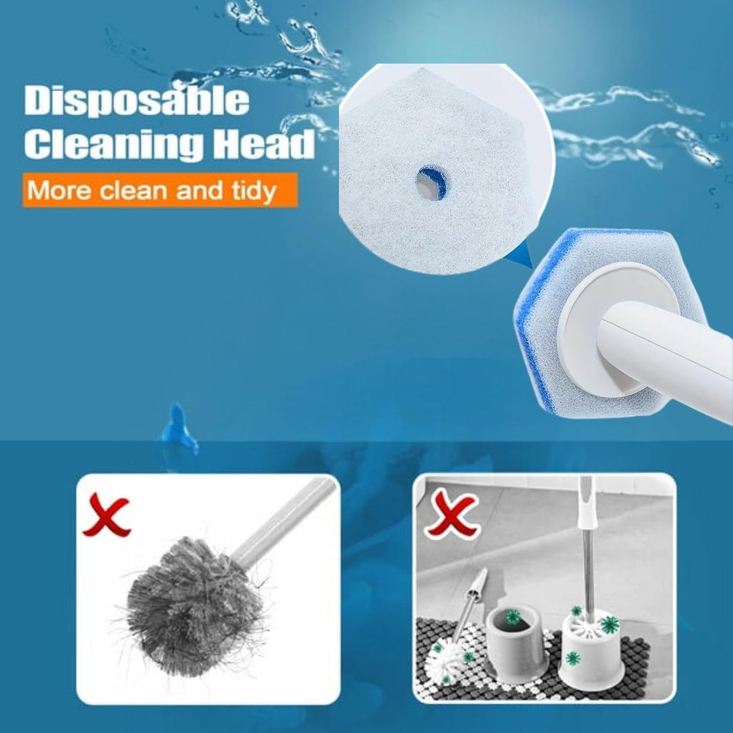 60 Count Disposable Toilet Brush Refill Set