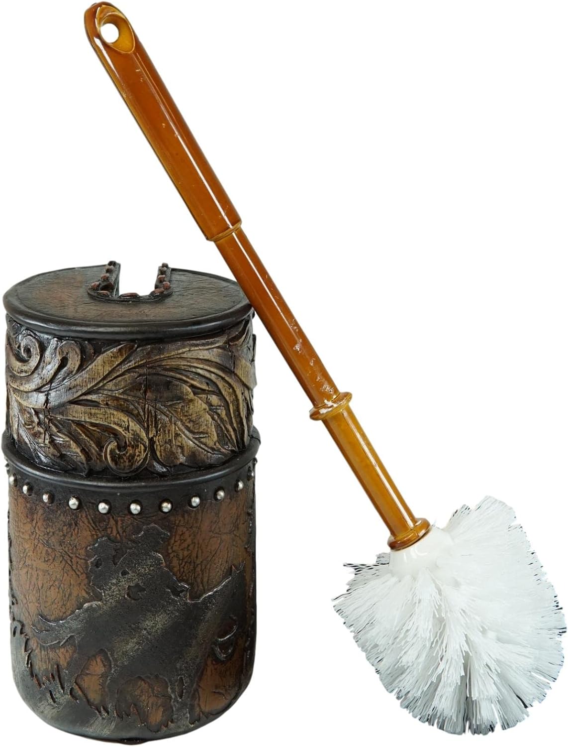 Ebros Gift Western Cowboy Toilet Brush Holder Set