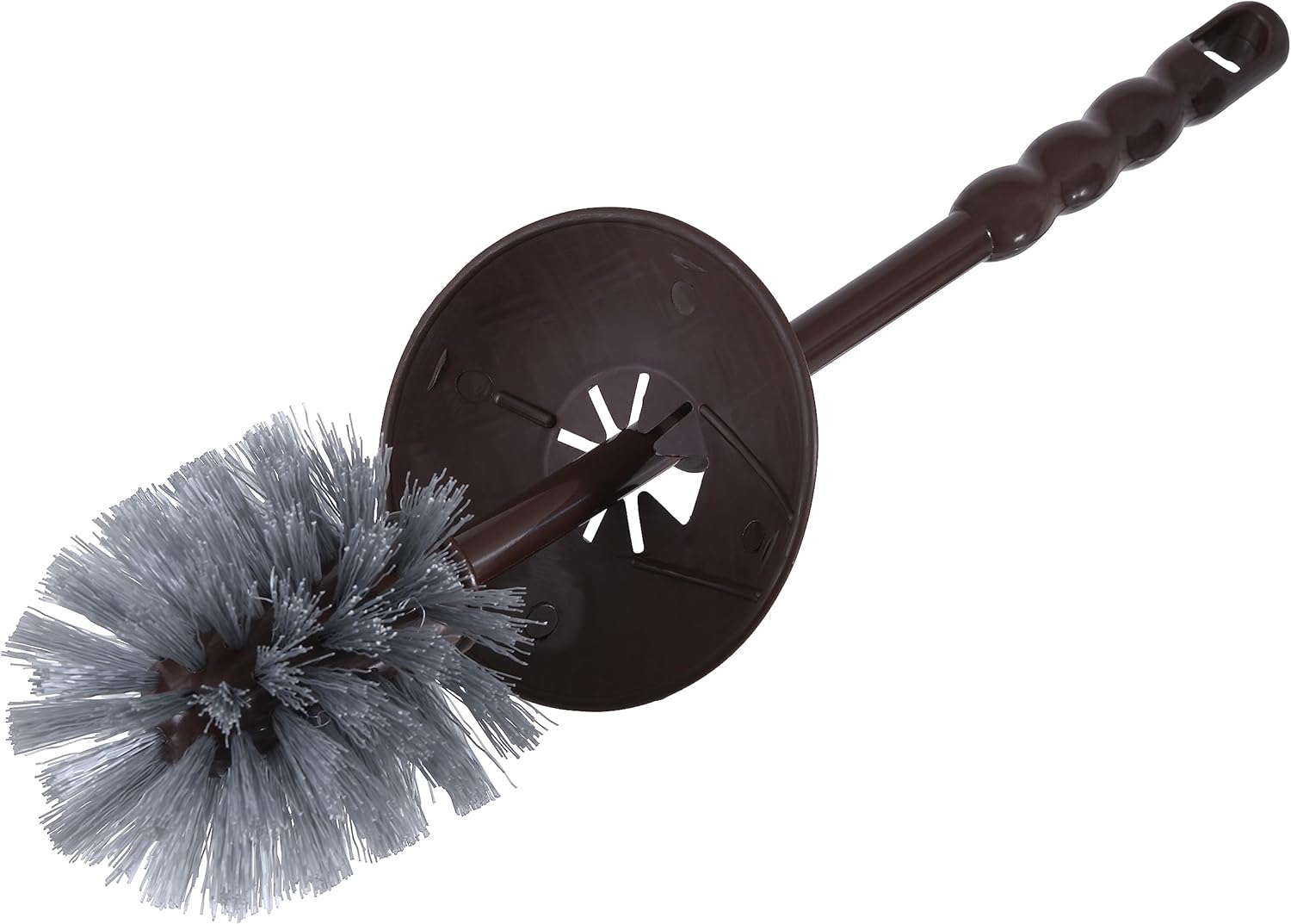 Superio Bathroom Trash Can and Toilet Brush Set 15 Gallon Brown