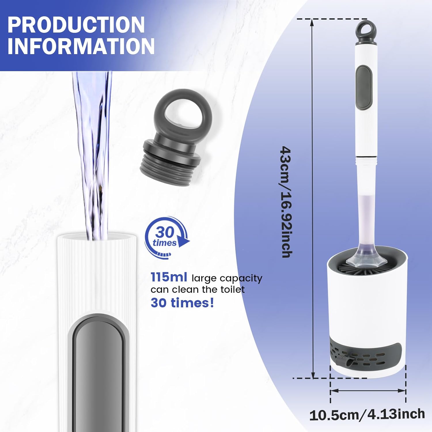ZFLYCANP Toilet Brush Set with Detergent Dispenser 1