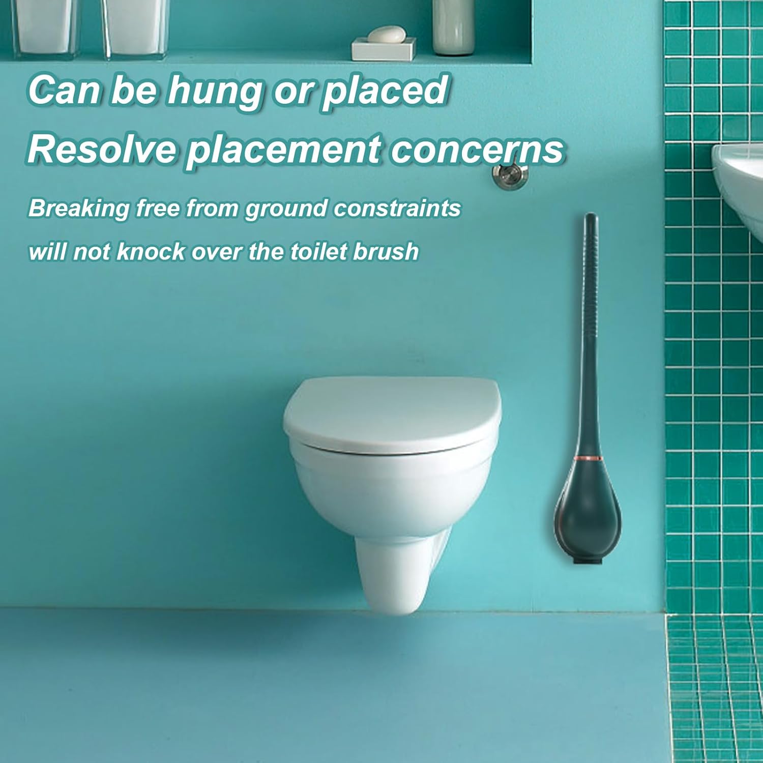 LANMOK Modern Wall-Mounted Toilet Brush with Dispenser