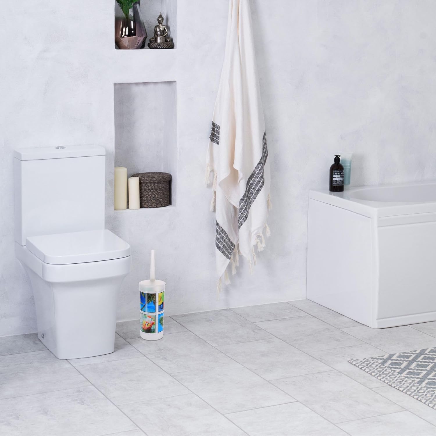 Efficient Plastic Toilet Brush with Bold Island Design