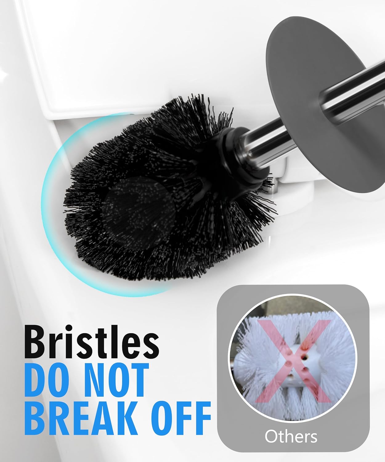 Viosuniu Matt Gray Ceramic Toilet Brush Set