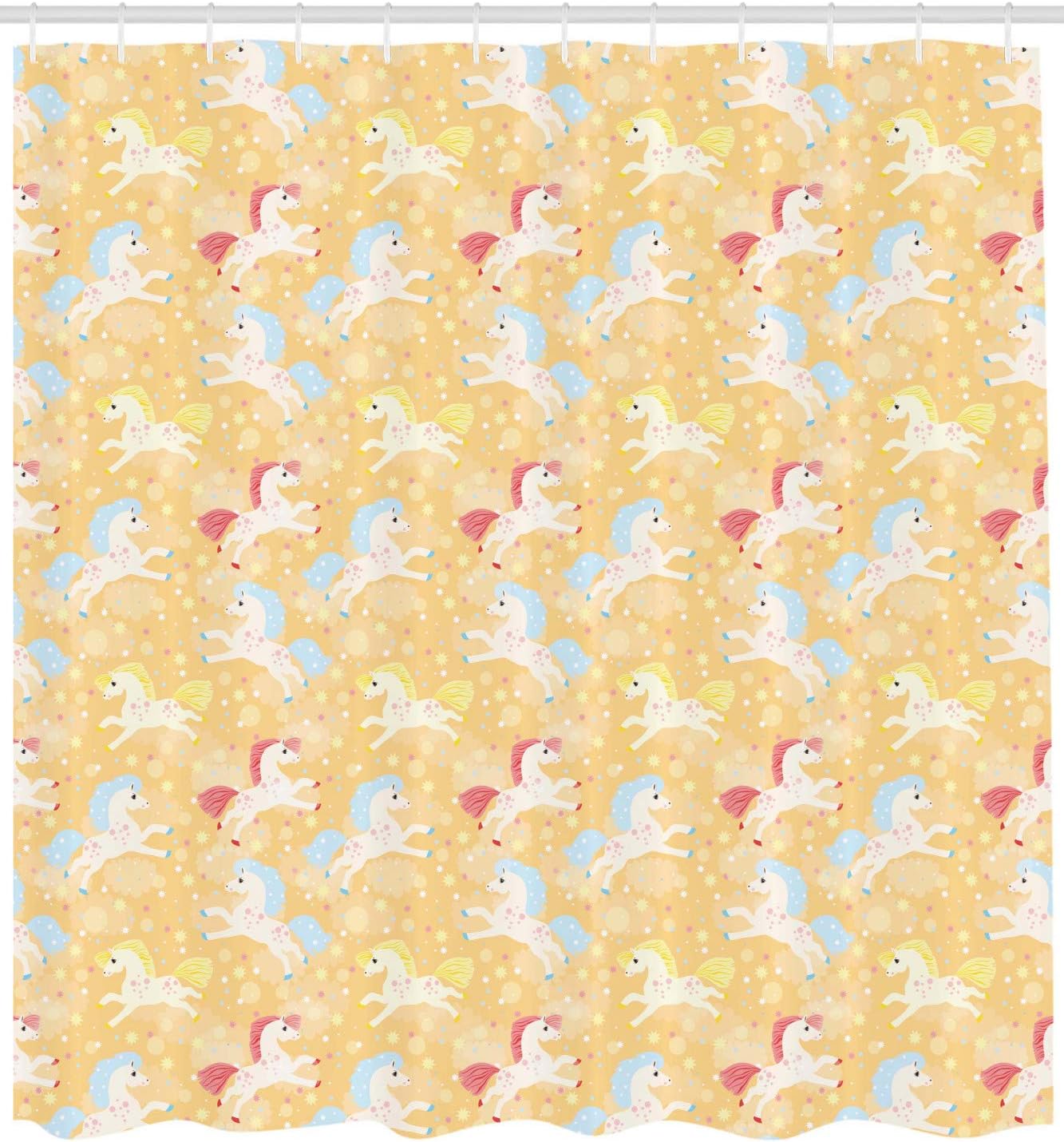 Ambesonne Cartoon Shower Curtain Set with Hooks