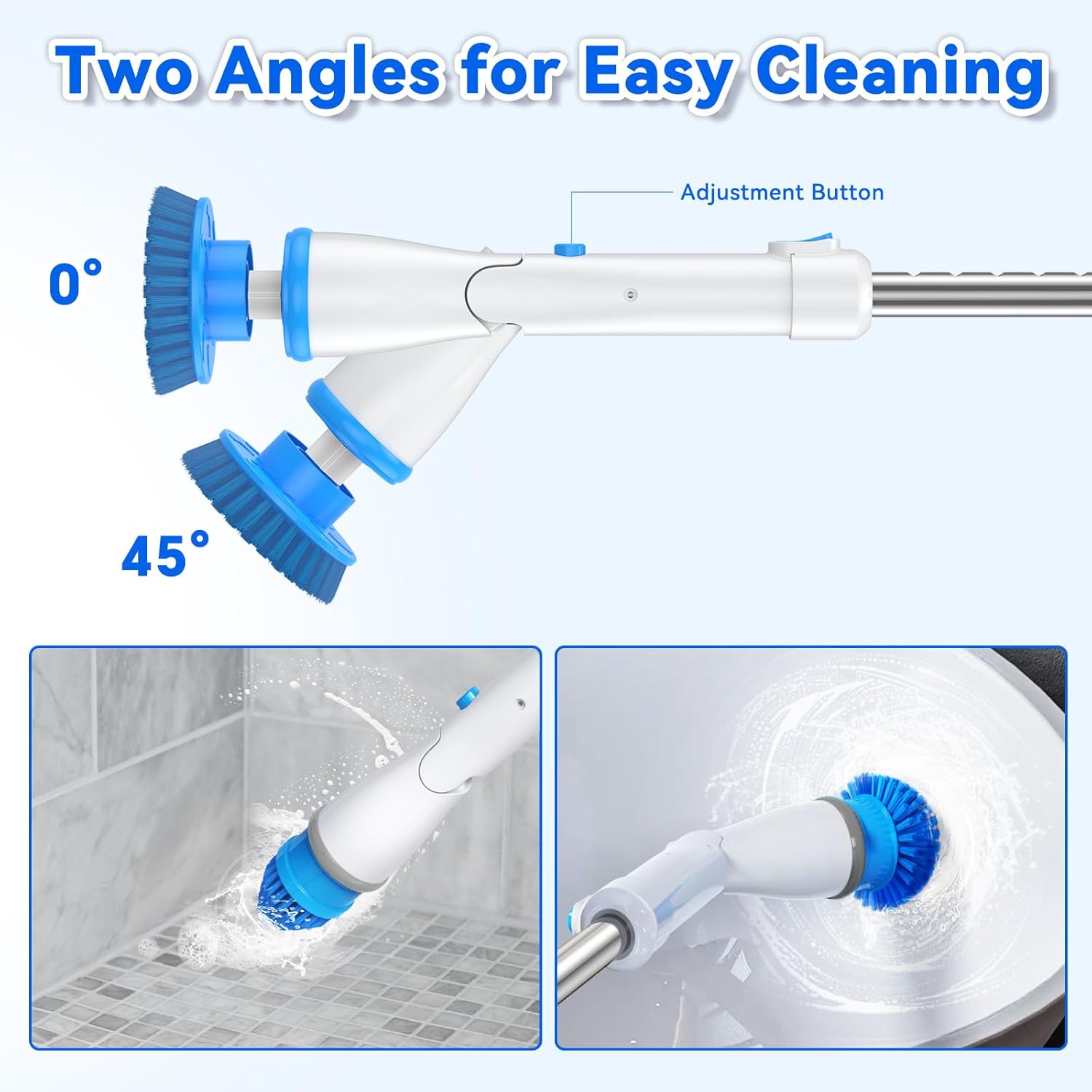 SIMWAL Electric Spin Scrubber with 7 Brush Heads and Extension Handle