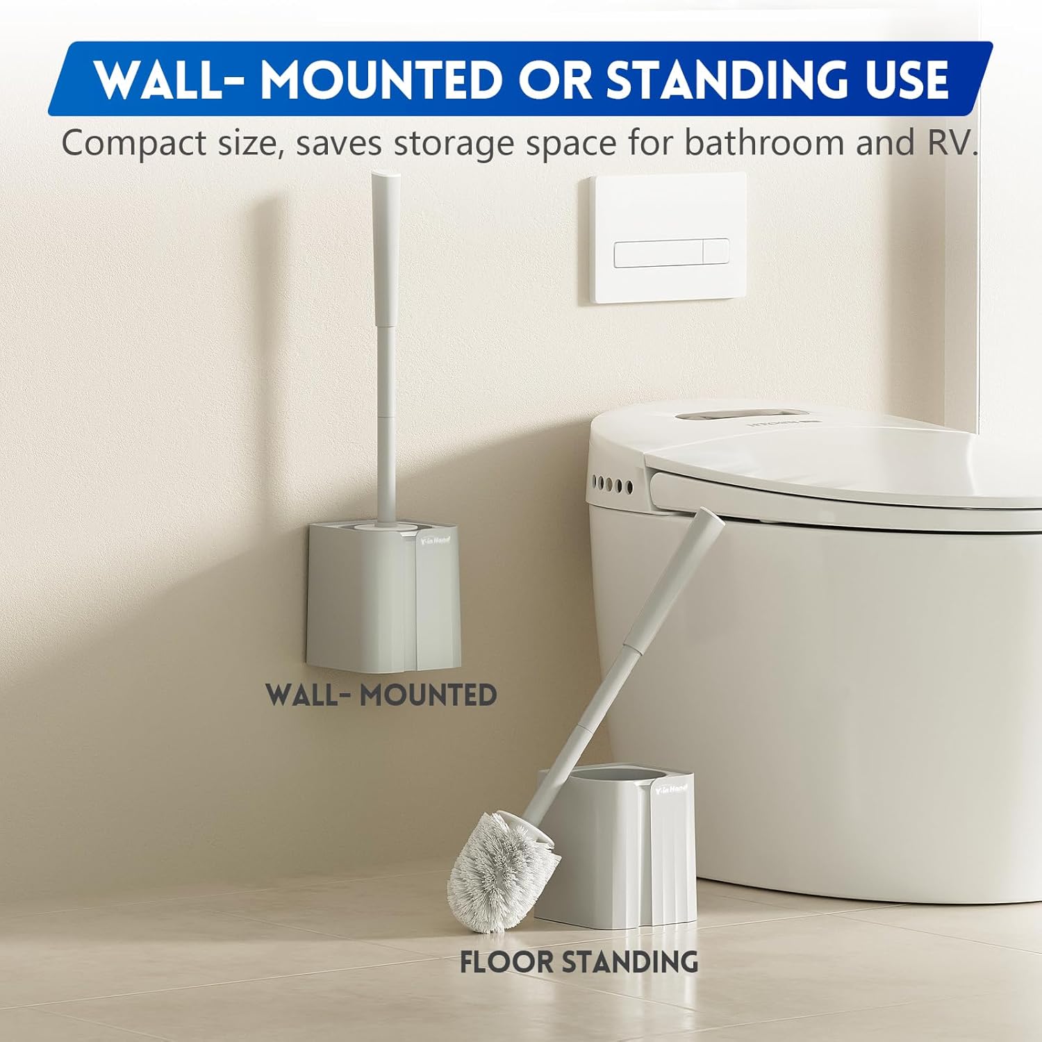Y-in Hand 2 Pack Toilet Brush Holder Set 1