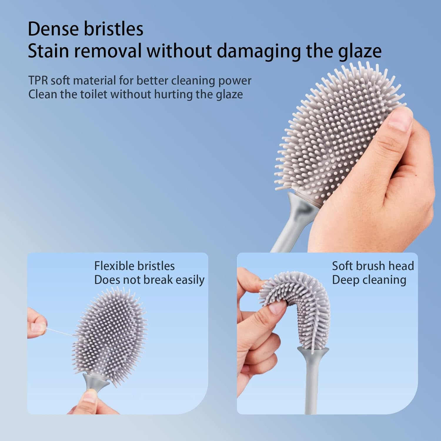 Homy Timy Silicone Toilet Brush Set - White