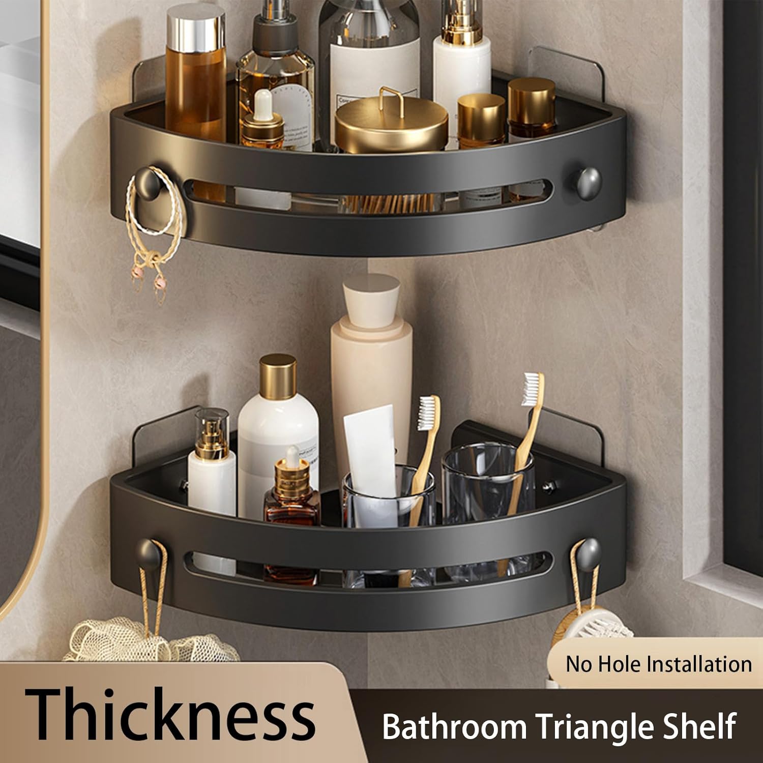 Sturdy 4-Tier Corner Shower Caddy Organizer