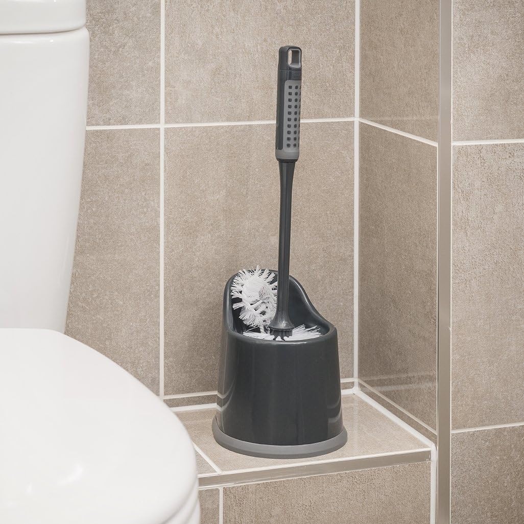 Addis 517707 ComfiGrip Toilet Brush Set Metallic Graphite