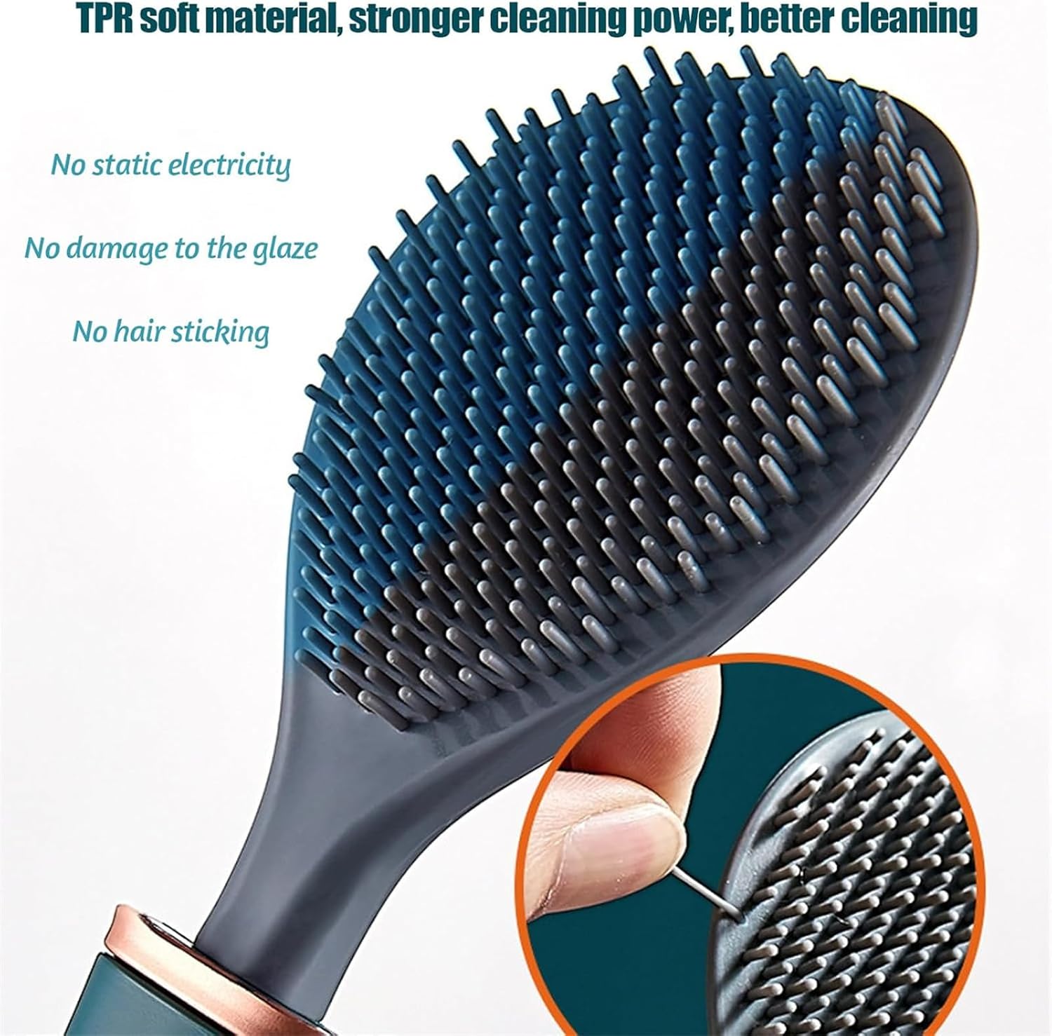 Modern Flexible Silicone Toilet Brush with Holder Set 1