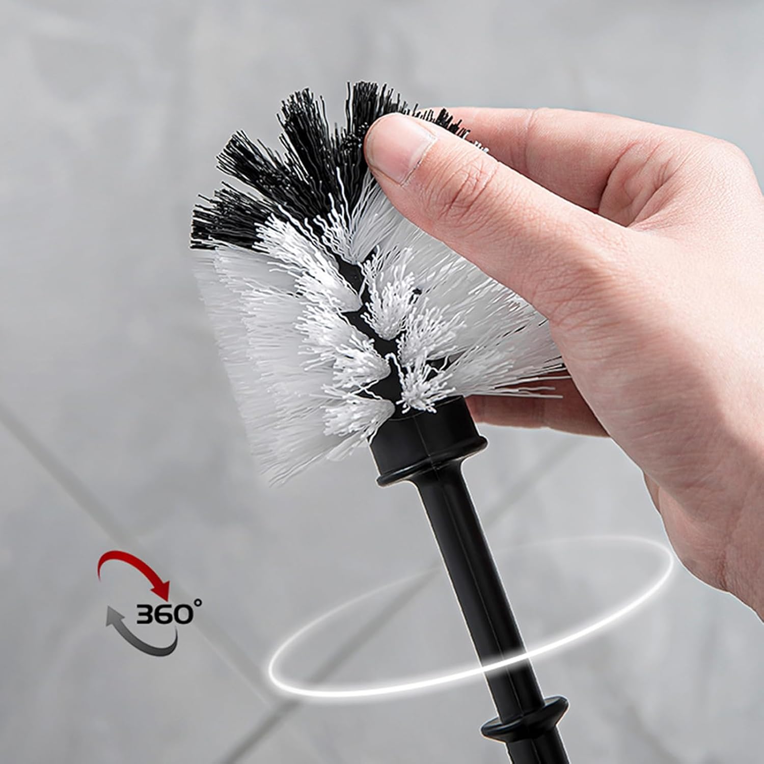 Vansza Toilet Brush Set with Long Handle and Drip-Proof Holder 1