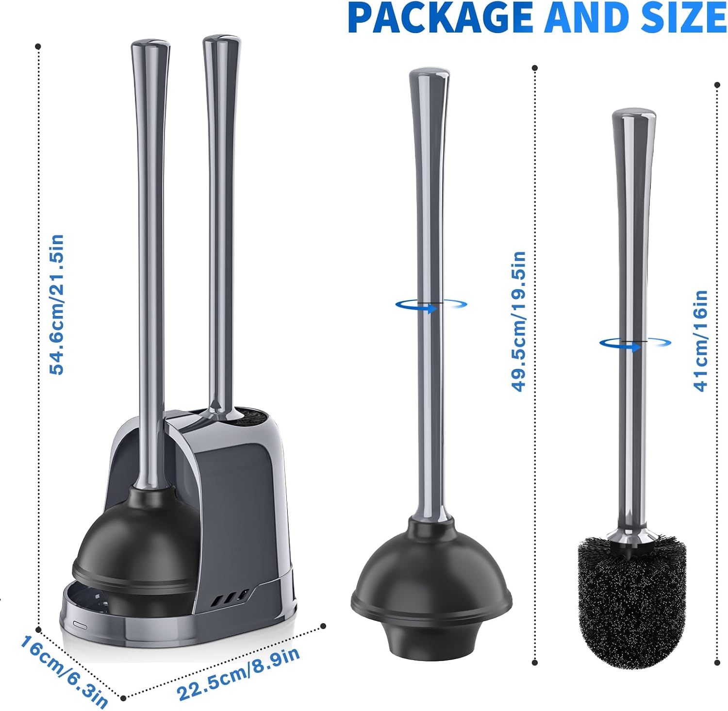 LOVLOY Toilet Plunger and Brush Combo Set