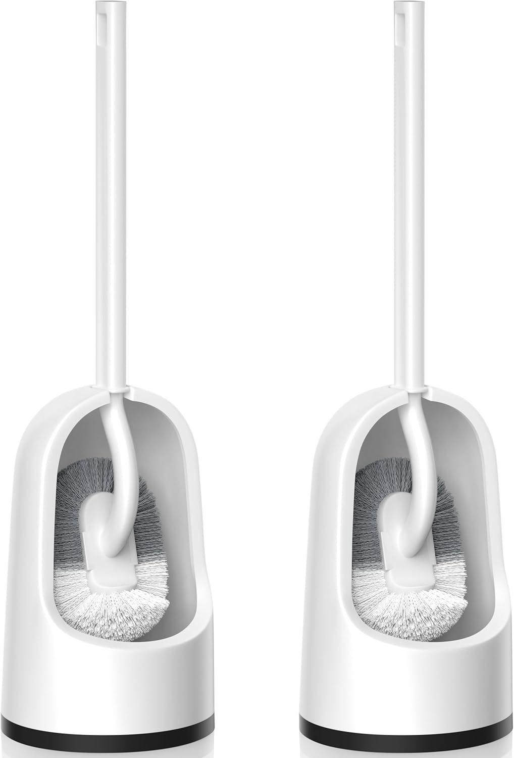 TRENTI Toilet Brush 2-Pack Set with Holder and Extra Long Handle