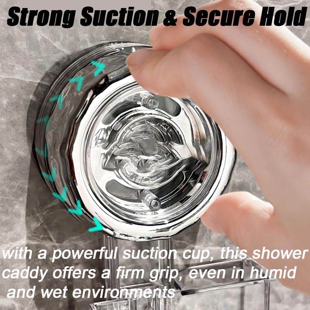 Drill-Free Shower Shelf with Suction Cups
