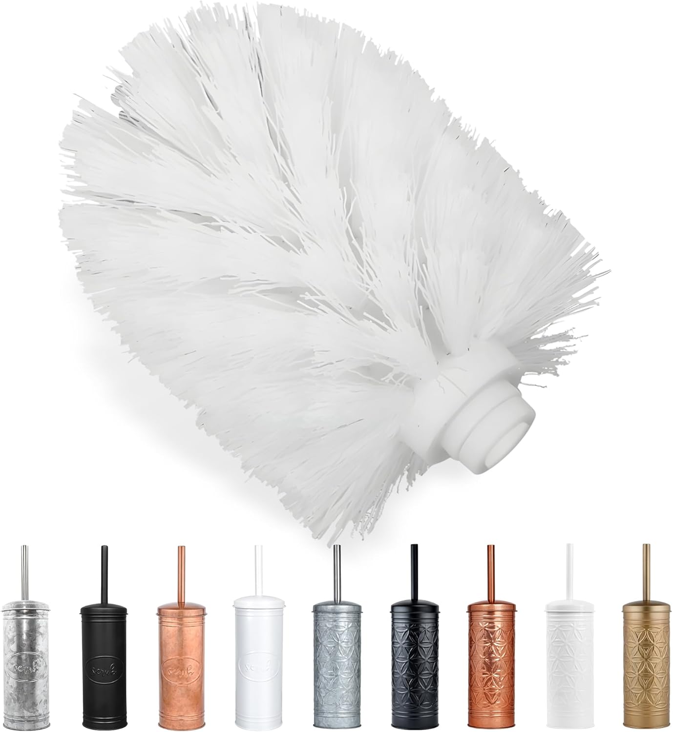 Autumn Alley Toilet Bowl Brush Head Replacement - Durable Stiff Bristles