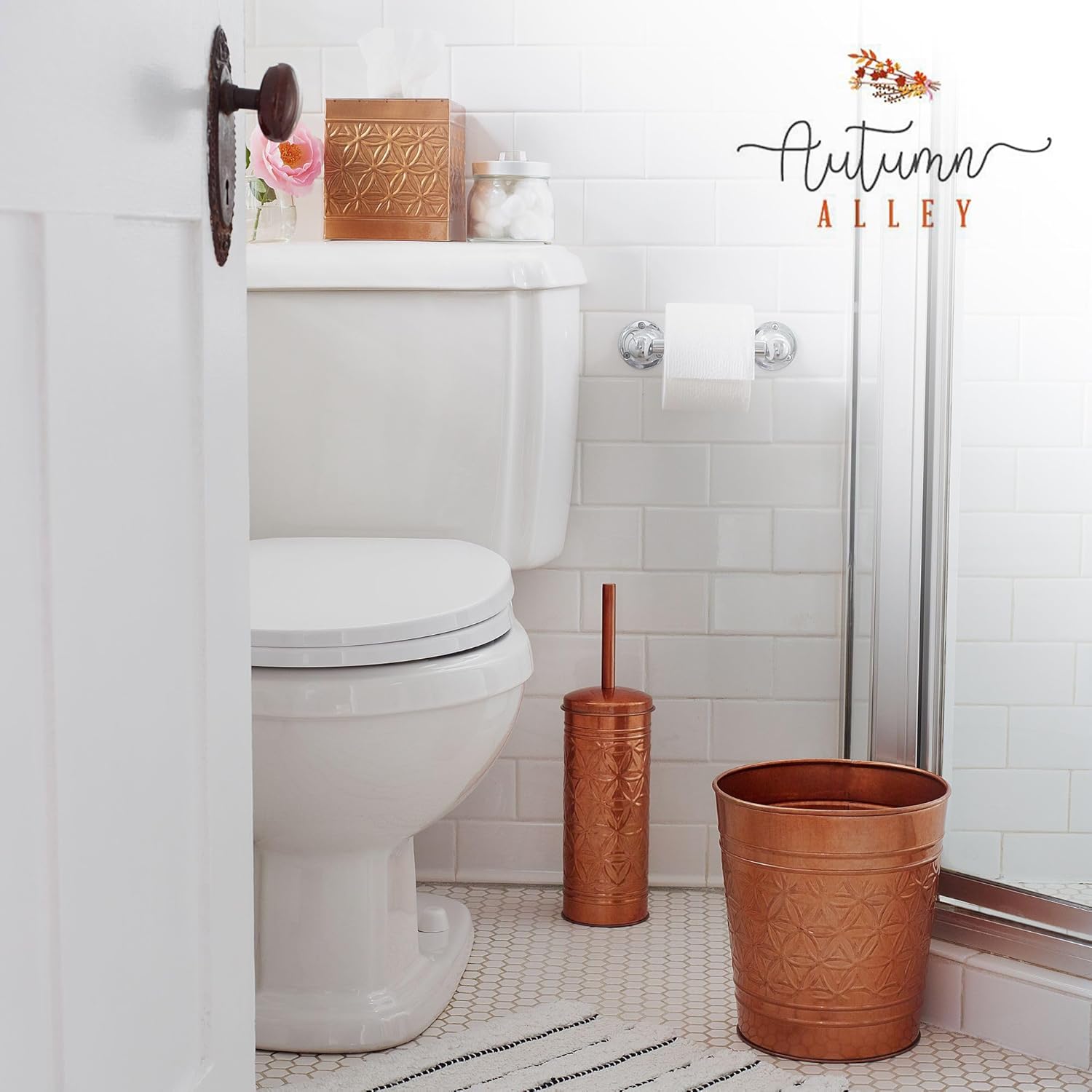 Autumn Alley Copper Toilet Bowl Brush with Holder
