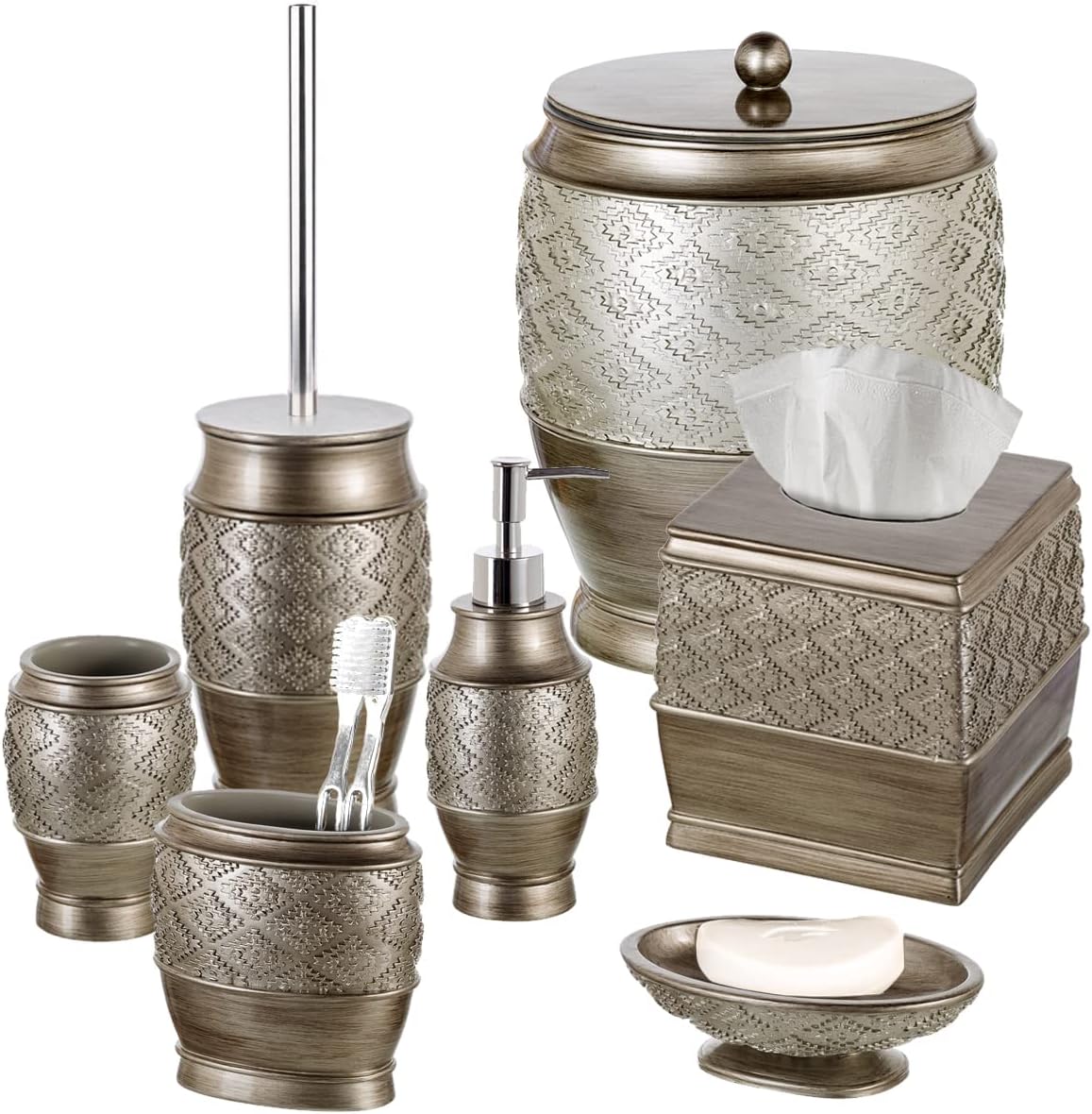 Creative Scents Dublin Silver Toilet Brush Set
