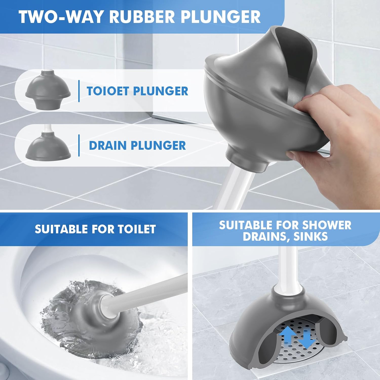 LOVLOY 2-in-1 Toilet Brush and Plunger Set
