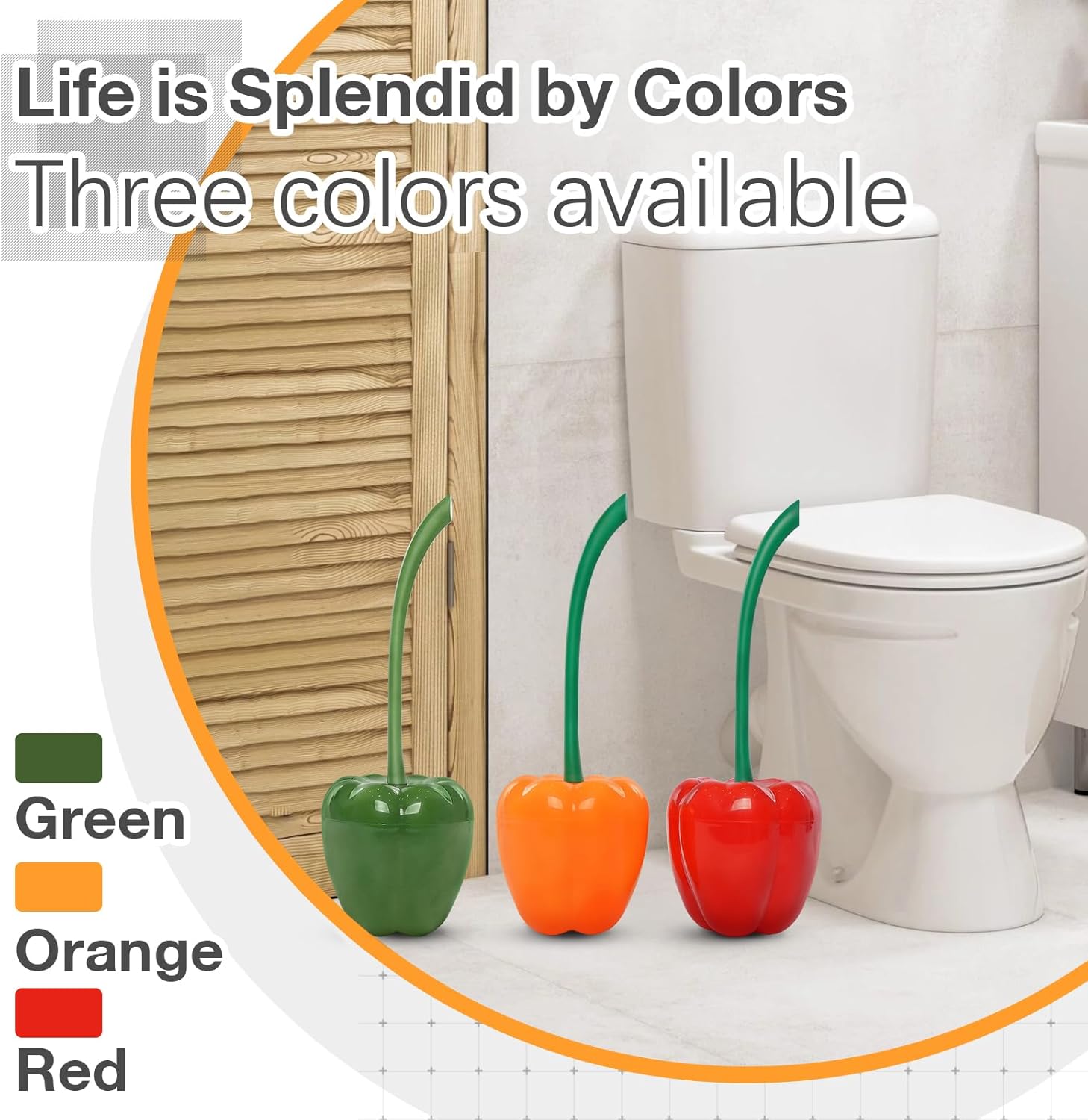ADNIKIA Bell Pepper Toilet Brush with Holder
