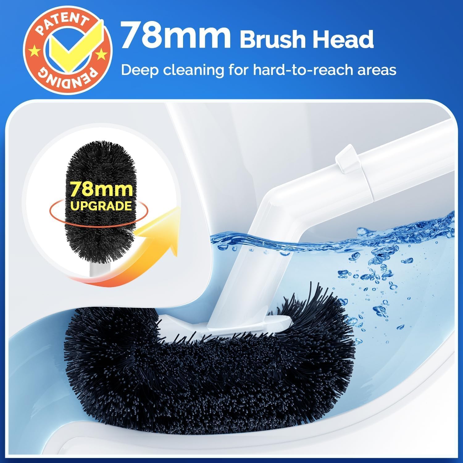 HAMITOR Toilet Brush and Plunger Set - 2 in 1 Compact Cleaning Combo