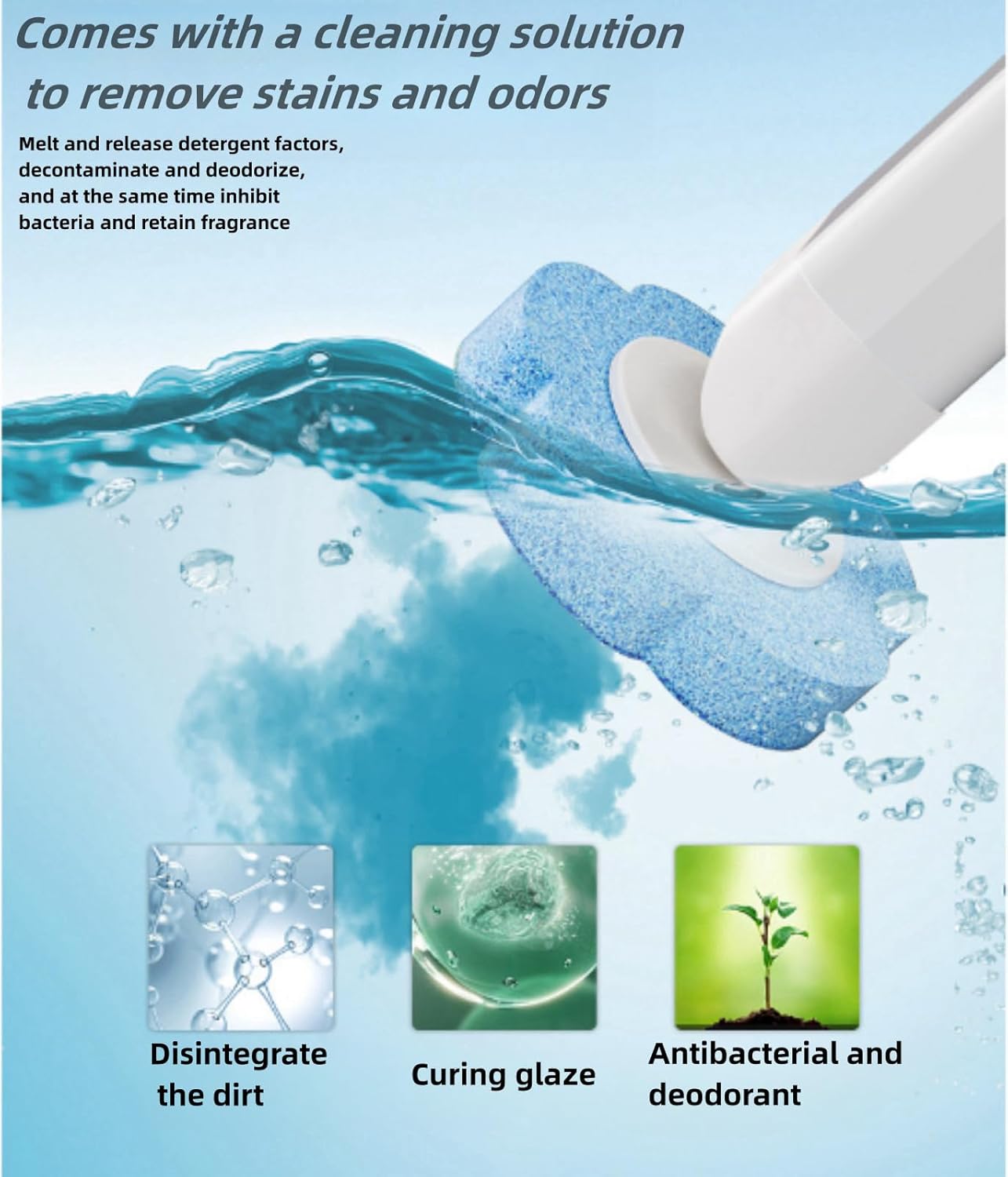 Ergonomic Toilet Brush with 18 Refills and Storage Box