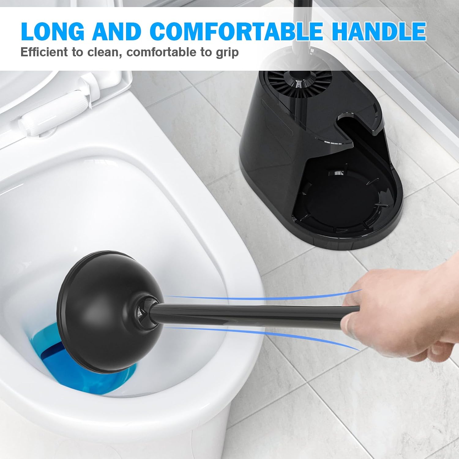 Trenti 2 Pack Toilet Plunger and Brush Set with Holder