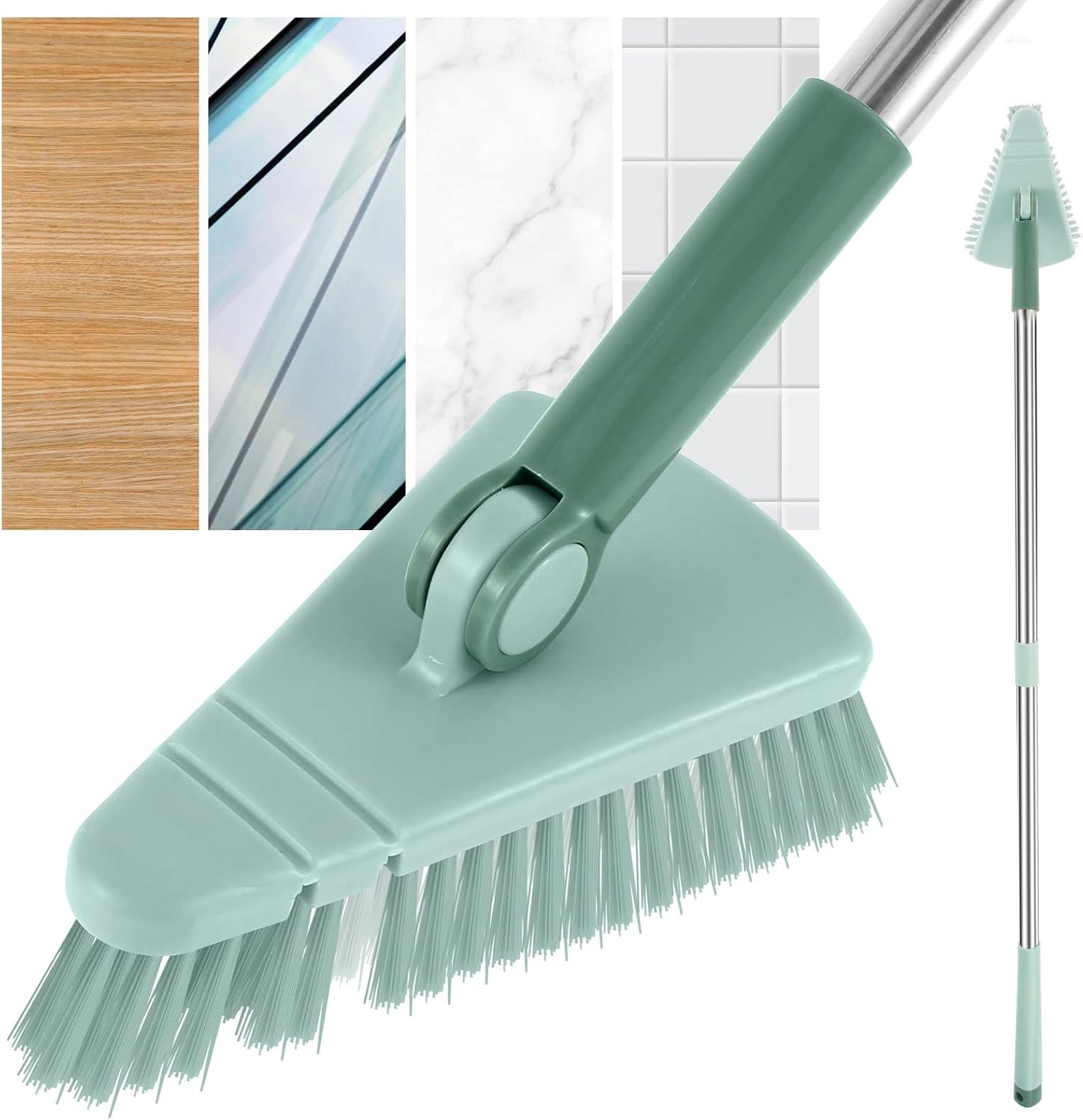 SAEHAEYEE Triangle Shower Floor Brush with Flexible Head and Long Handle