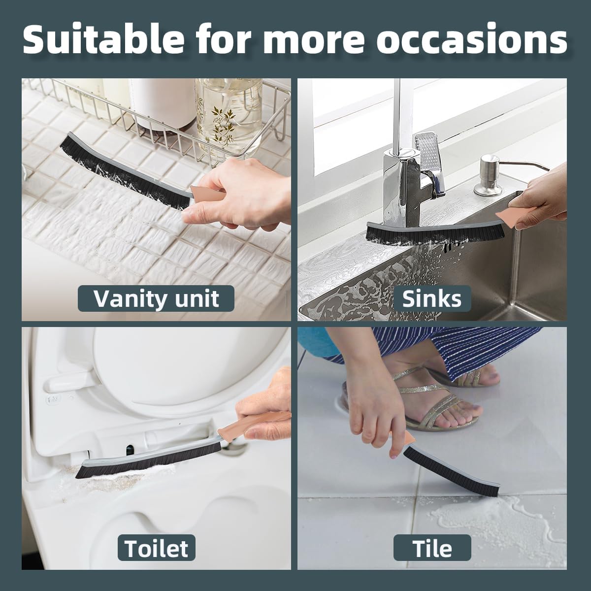 TQRR Toilet Brush Set 2 Pcs Pink Multifunctional Cleaning Tools