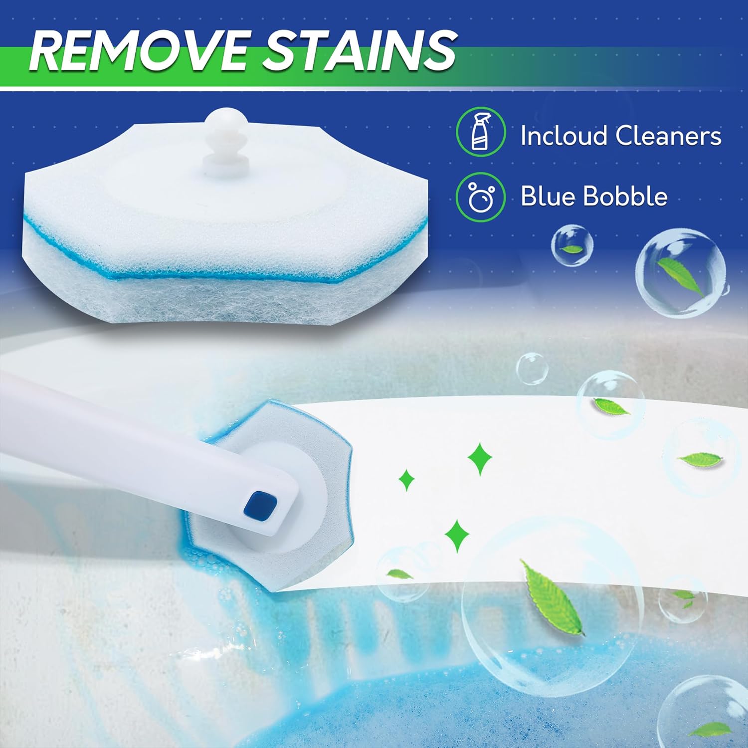 BOOMJOY Toilet Cleaning Bundle with 15 Pads and Classic Brush