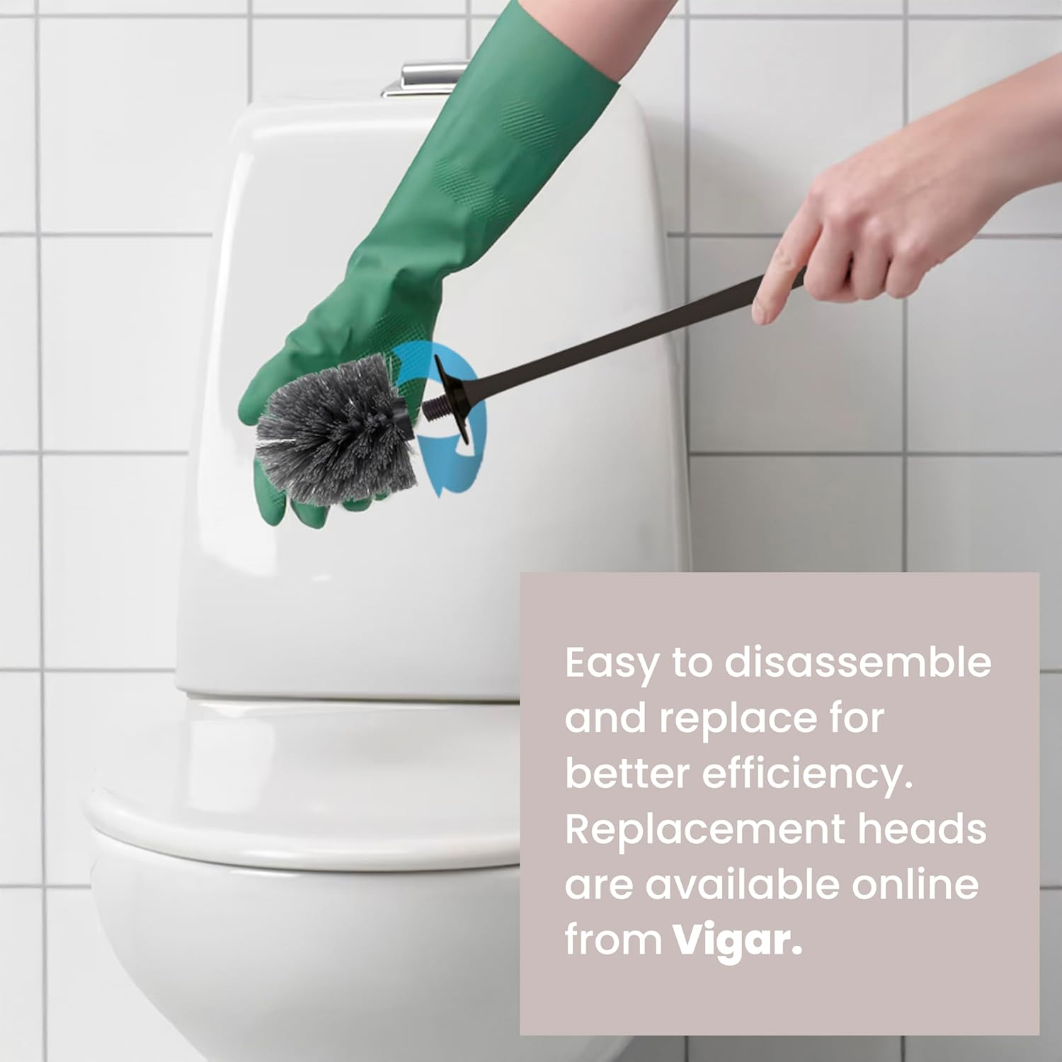 Vigar Toilet Bowl Brush Refill 2 Pack Black