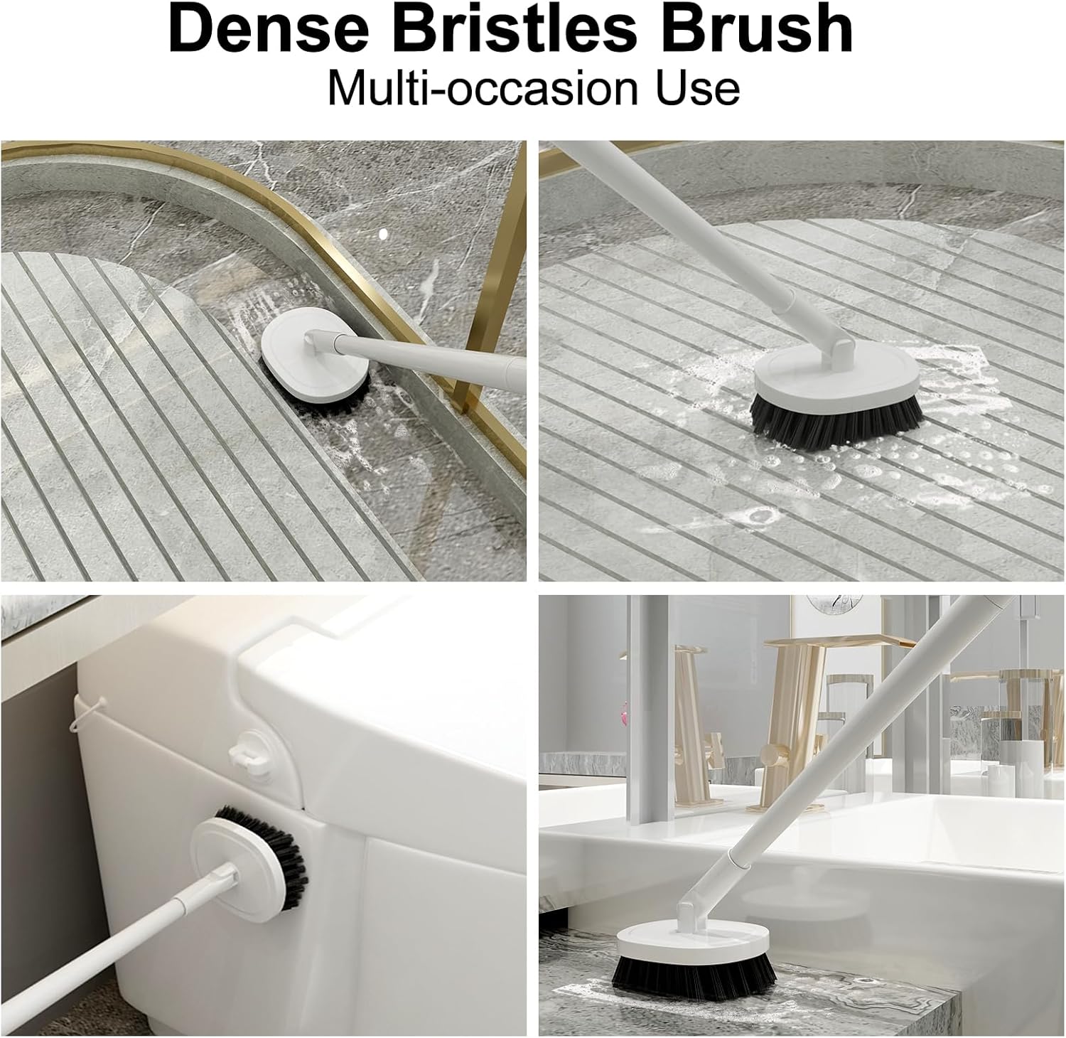 BITOPE 2-in-1 Toilet Brush with Holder and Floor Scrubber
