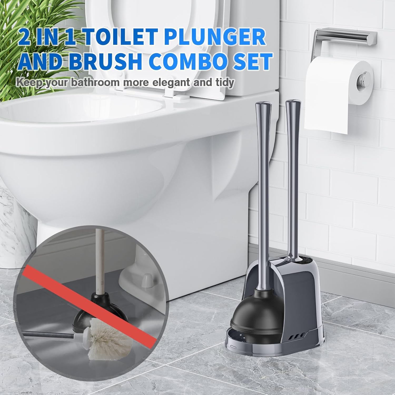 LOVLOY Toilet Plunger and Brush Combo Set
