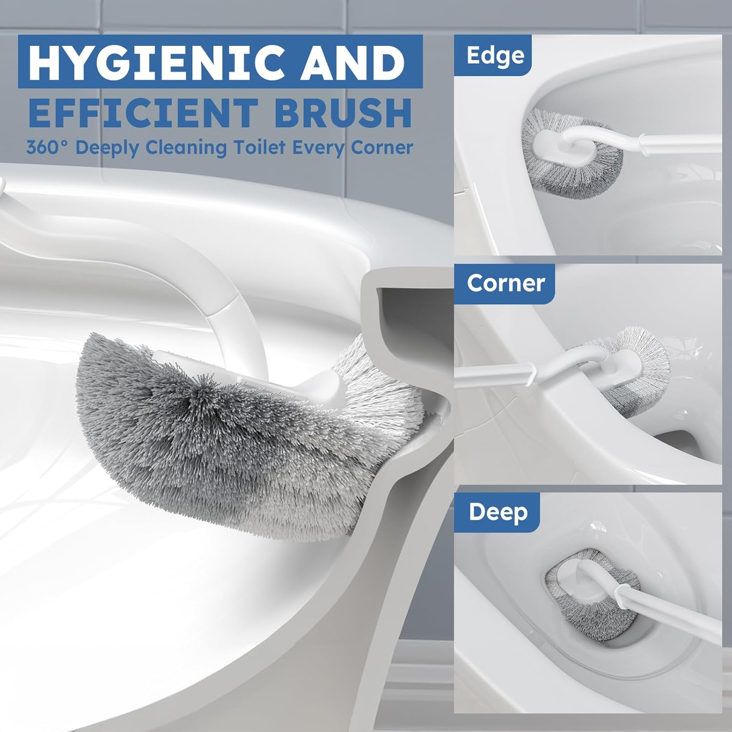 TRENTI Toilet Brush 2-Pack with Holder Set