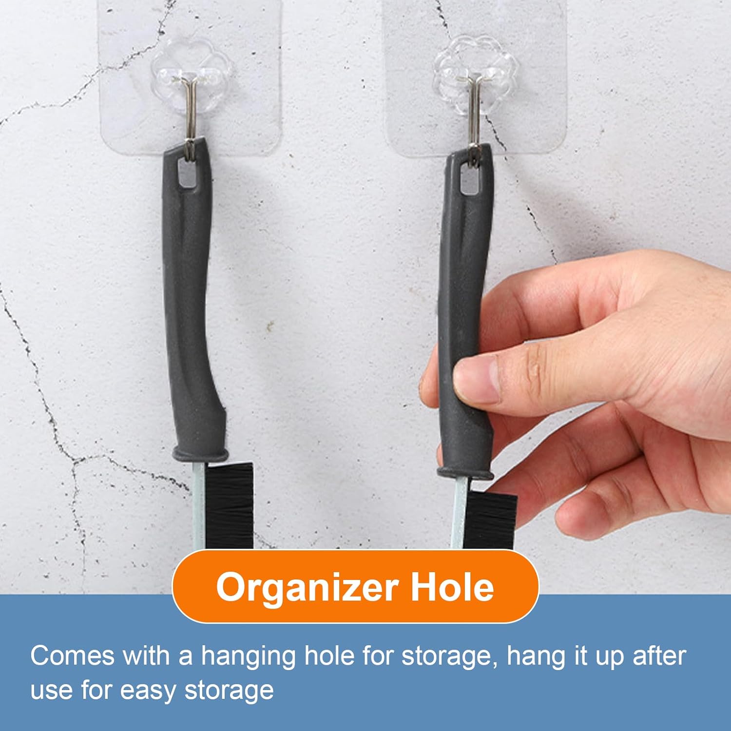 Stiff Bristle Crevice Cleaning Brush for Home Kitchen Vehicle