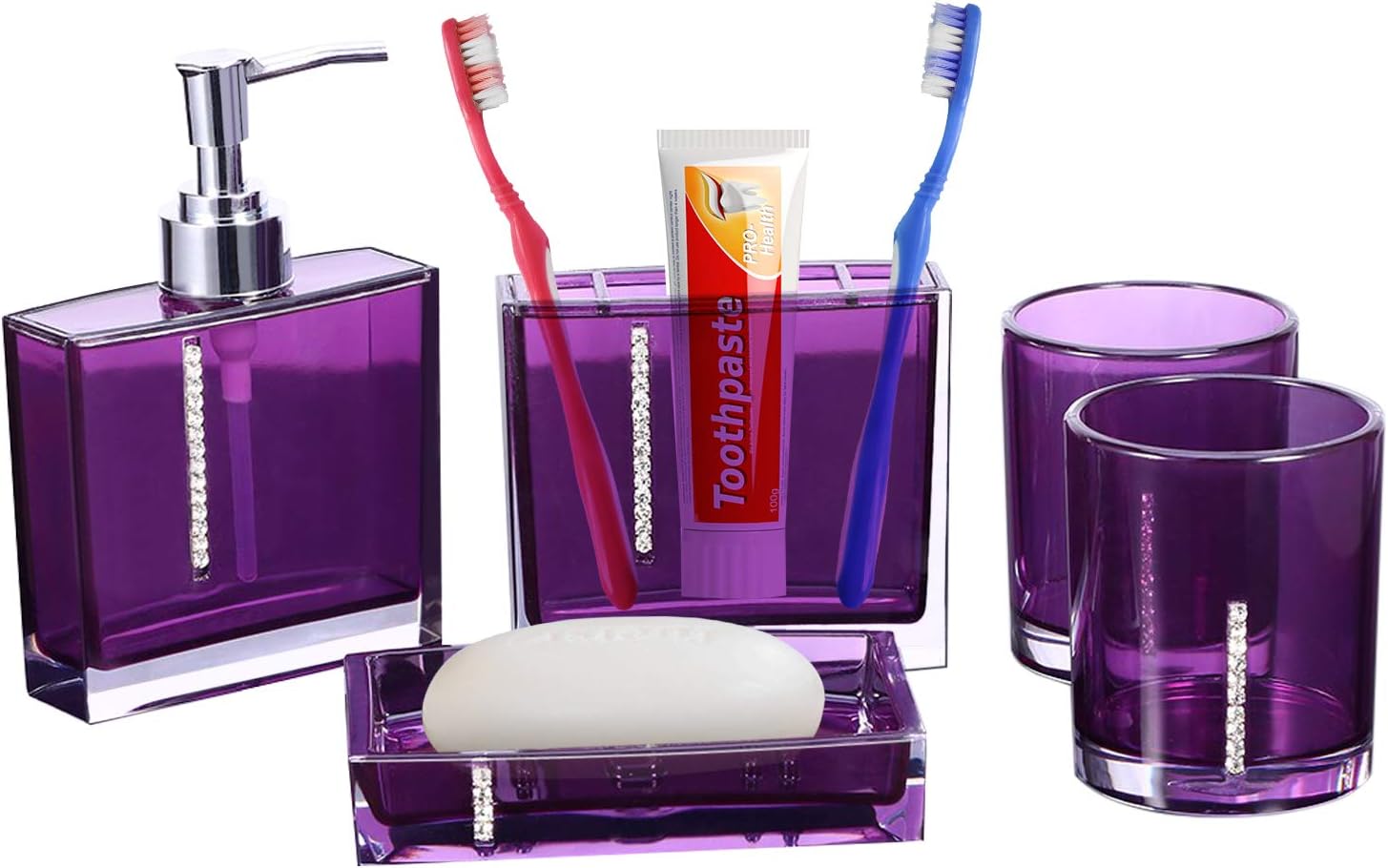 Greensen 5 Pcs Acrylic Bathroom Accessories Set