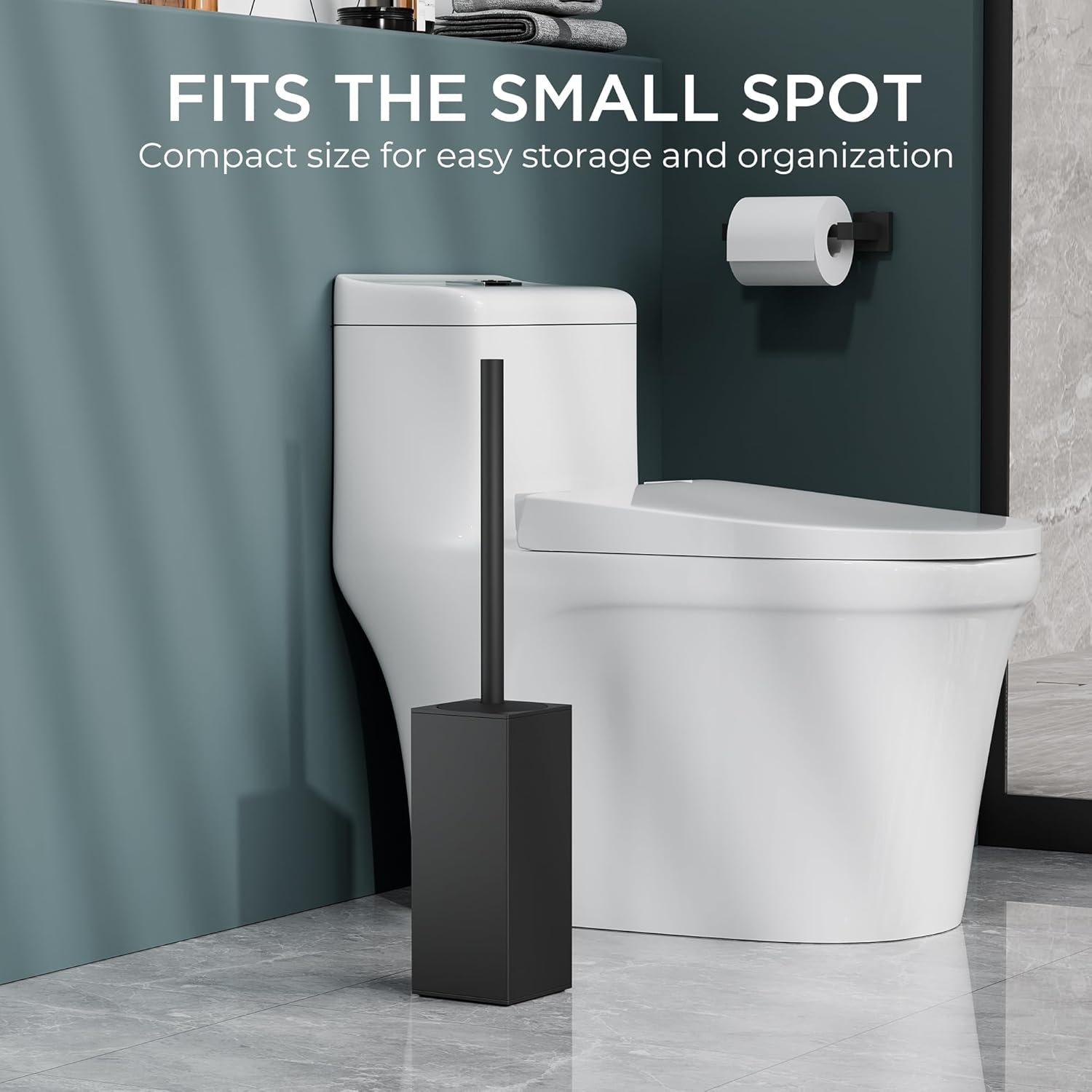 FORIOUS Toilet Brush and Holder Set with 304 Stainless Steel Base
