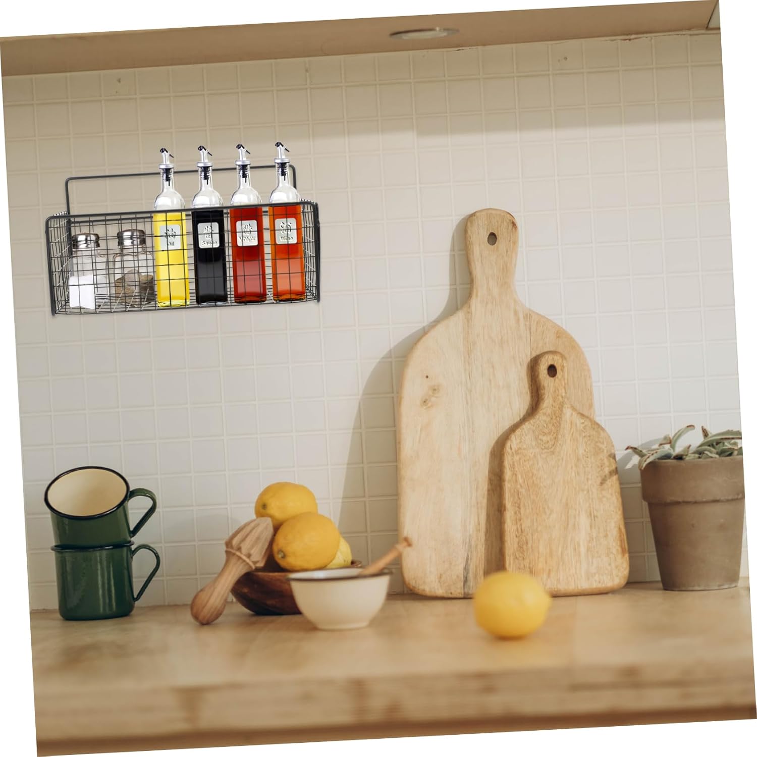 Zerodeko Wall Mounted Shower Shelf with Iron Wire Basket