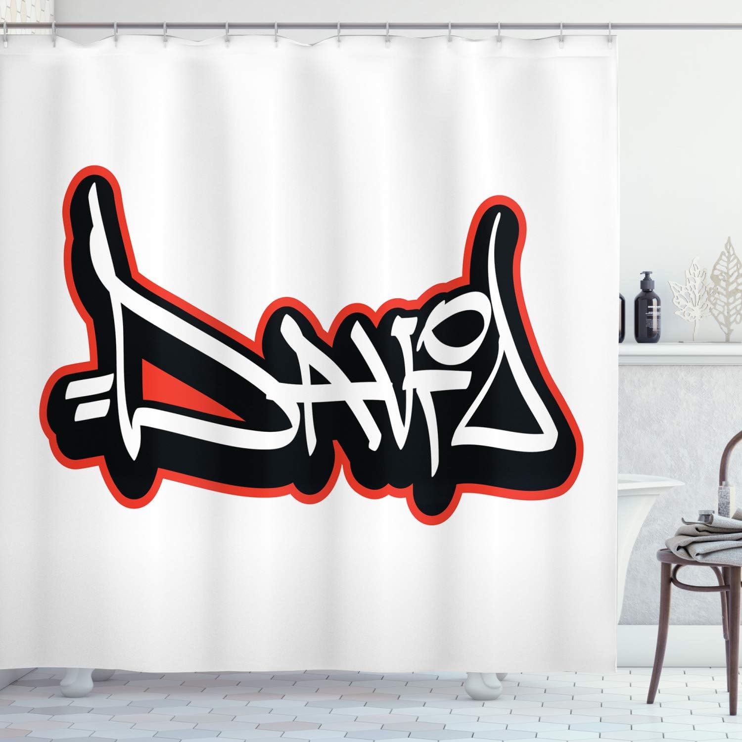 Ambesonne David Shower Curtain Set with Hooks