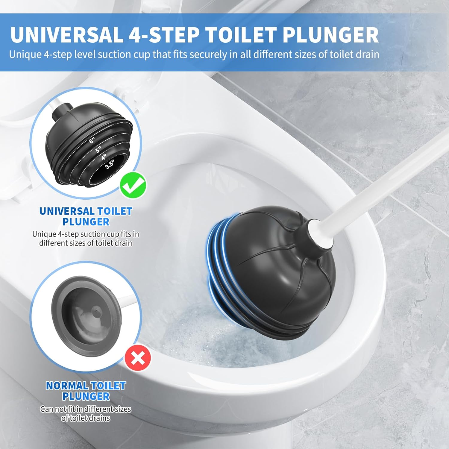Uptronic Toilet Plunger and Brush Combo Set