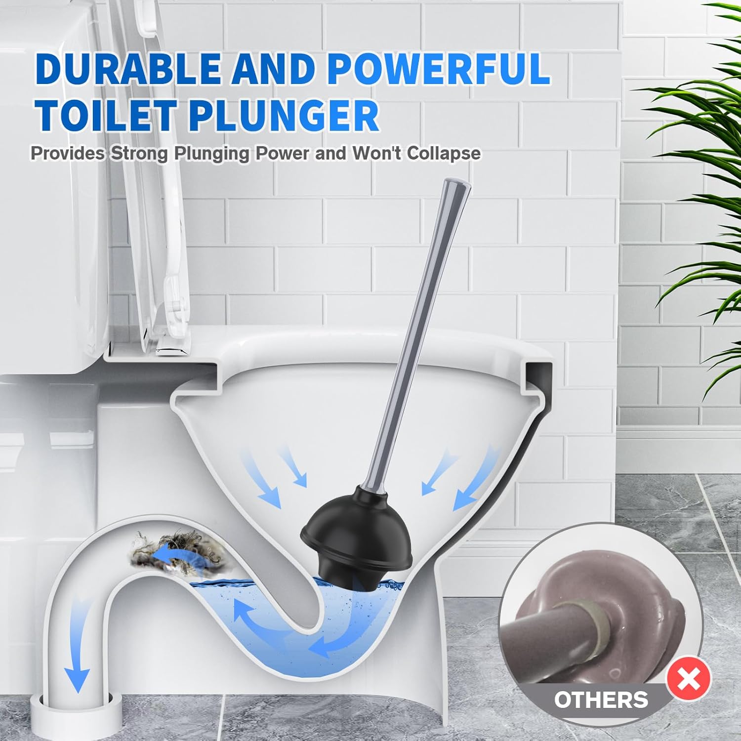 LOVLOY Toilet Plunger and Brush Combo Set