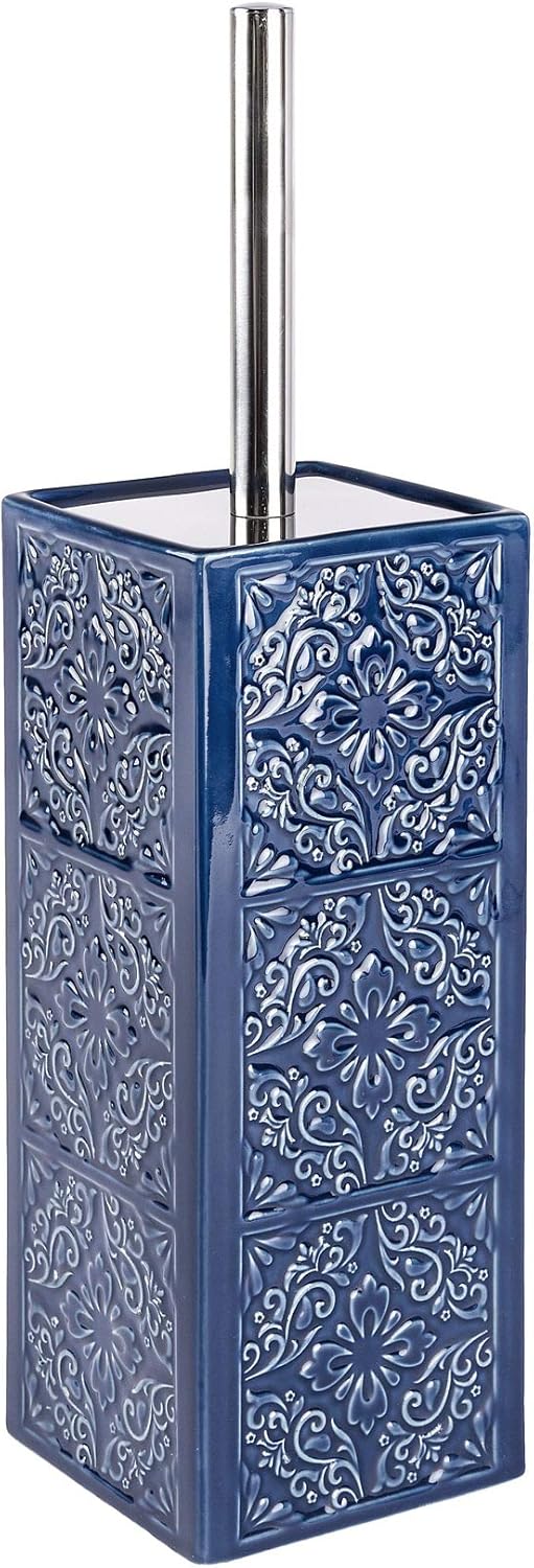 WENKO Cordoba Blue Toilet Brush Holder