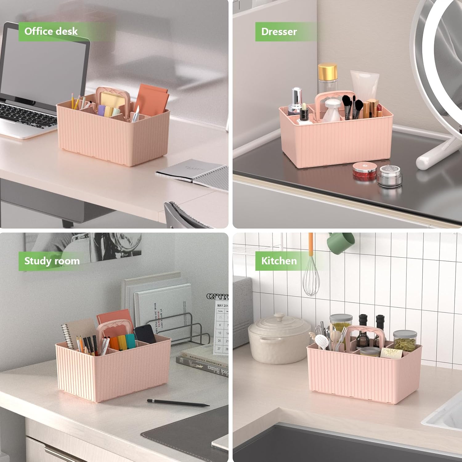 DAYHOPE Plastic Shower Caddy Organizer 2 Pack Pink